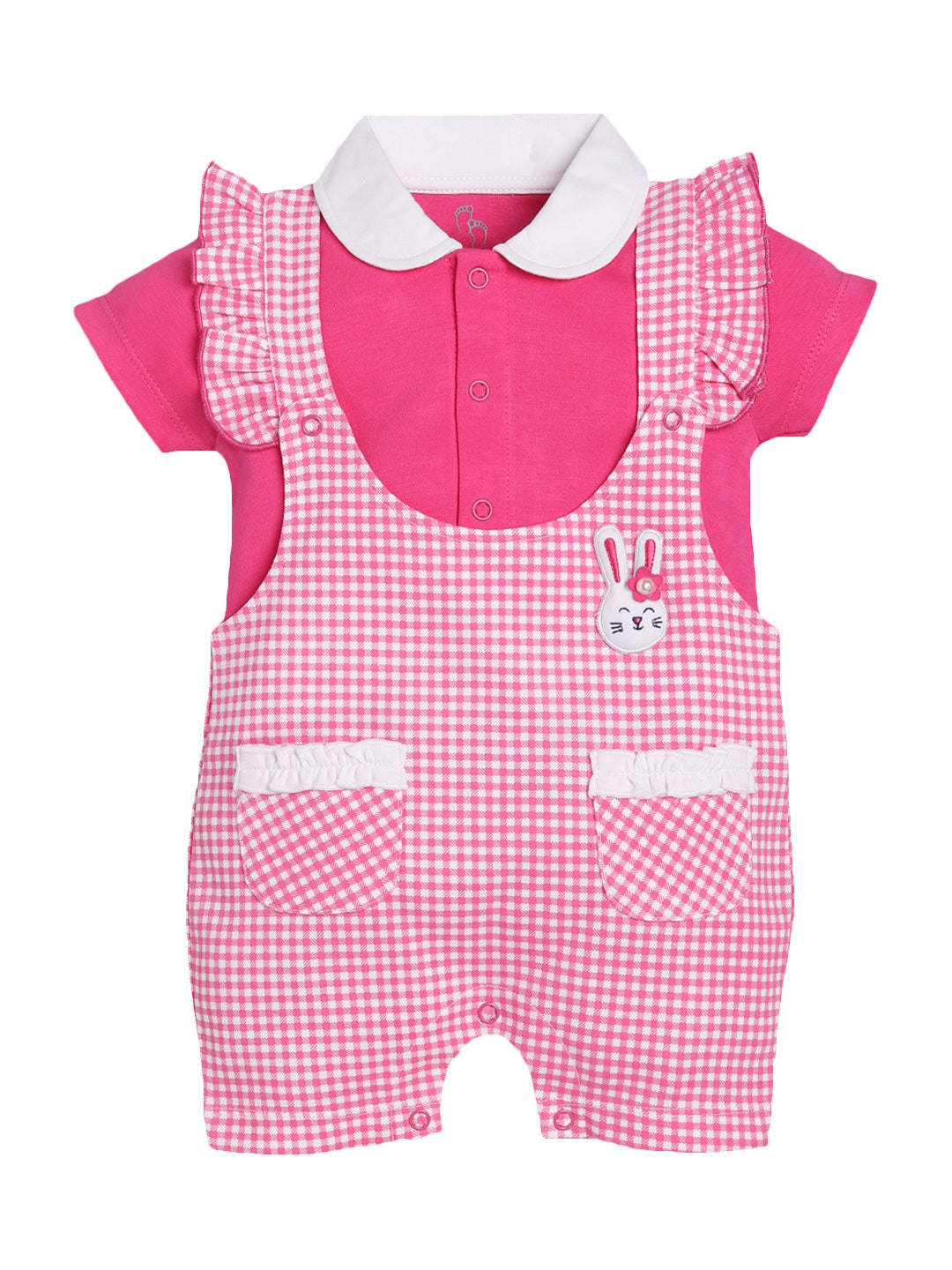 Dungarees for Baby Girls 100% pure cotton-FUSHIA