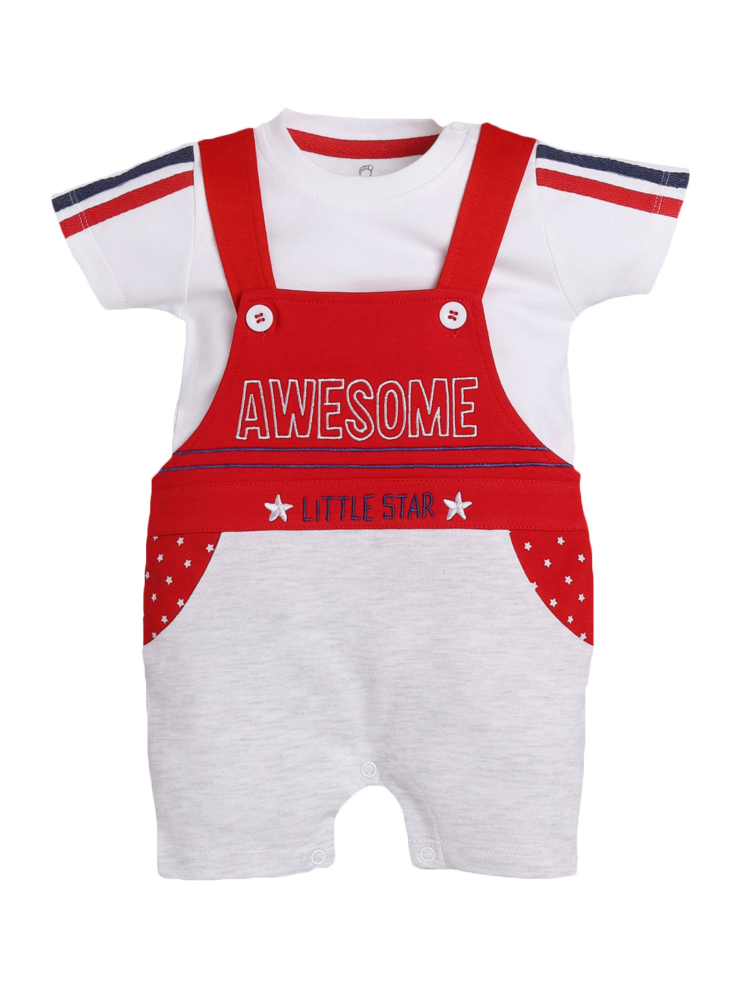 100% Pure Cotton Dungaree for Baby Boys-RED