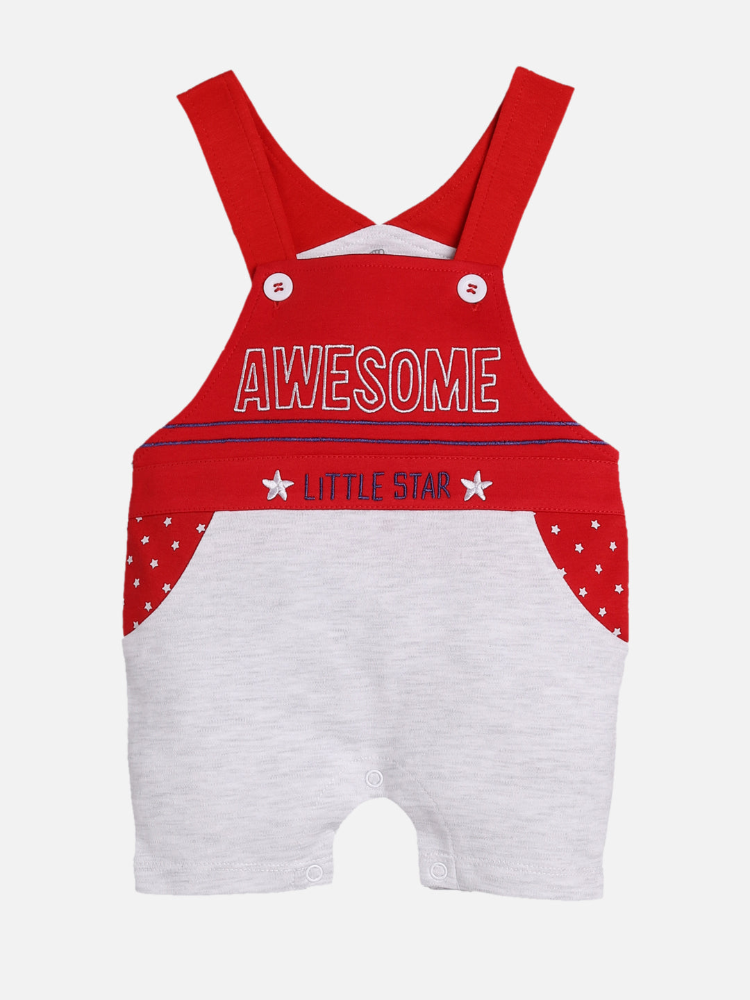 100% Pure Cotton Dungaree for Baby Boys-RED