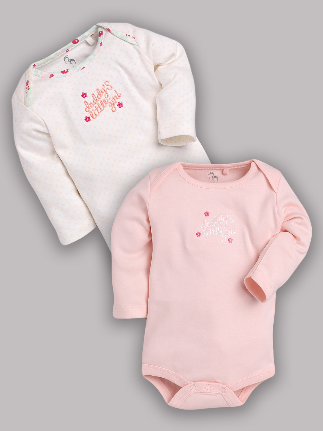 Girls Baby Romper for All Season/Sleep Suit/Comfort fit/ 100% Cotton (Set of 2)-FUSHIA
