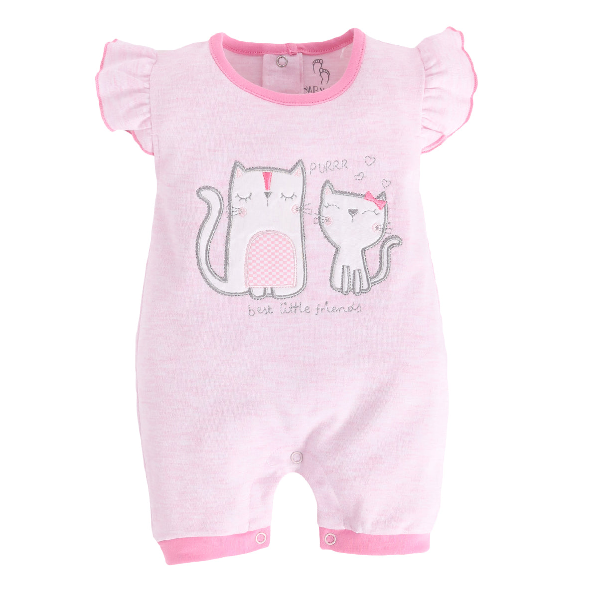 Half Sleeves Round neck Romper/Summer clothes/Creeper/new born/infent wear/ for Baby Girls 100% Pure Cotton-PINK
