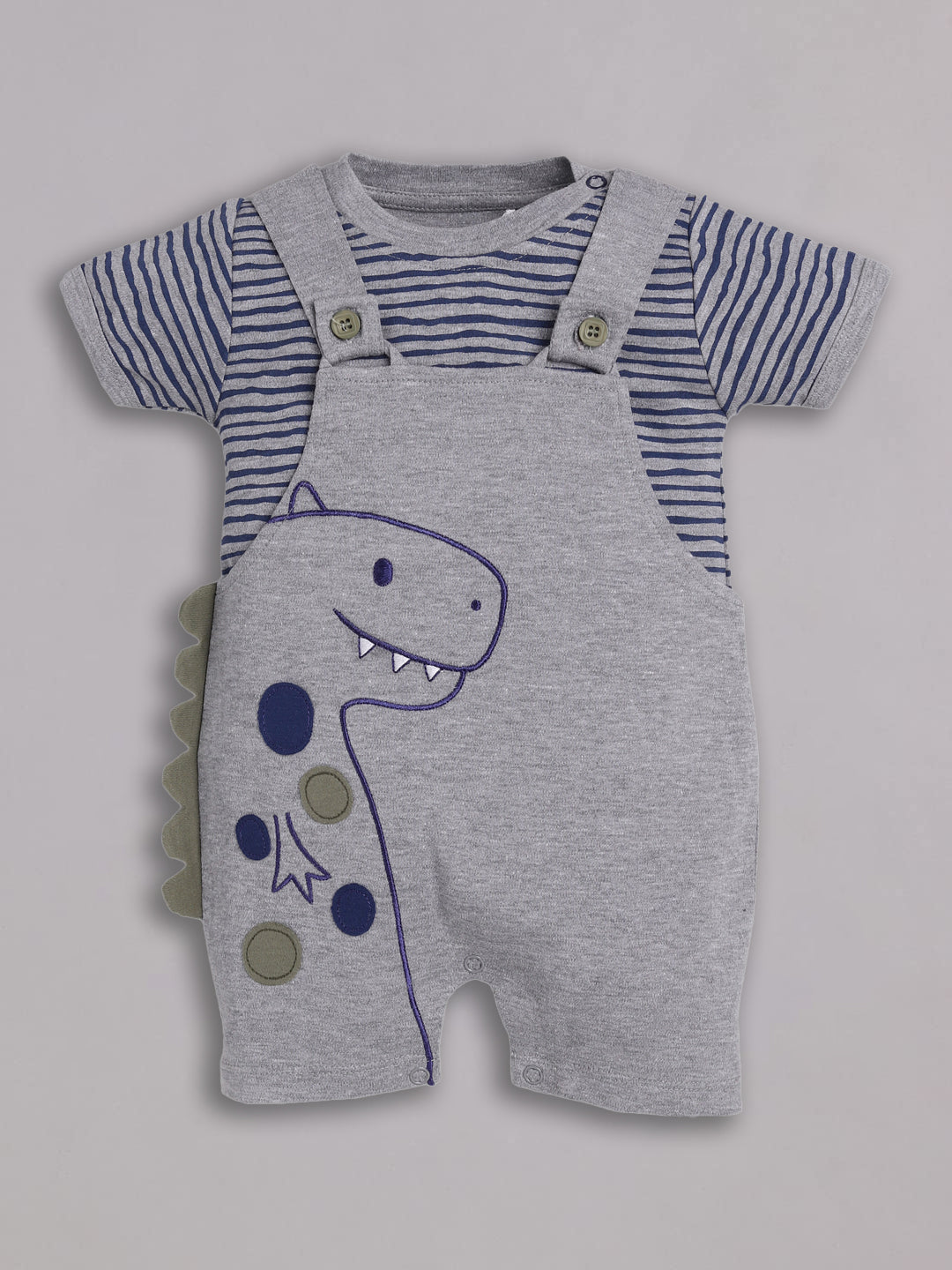 100% Pure Cotton Dungaree for Baby Boys-BEIGE