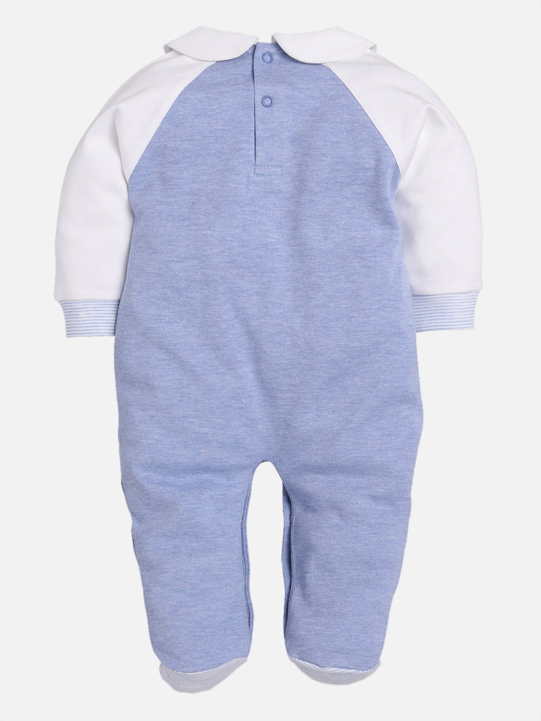 Designer Printed Full Sleeves Romper For Baby Boys ROYAL BLUE