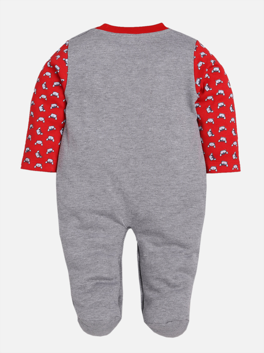 100% Pure Cotton Full Sleeves Rompers/Bodysuit/Sleepsuit for Baby Boys-RED