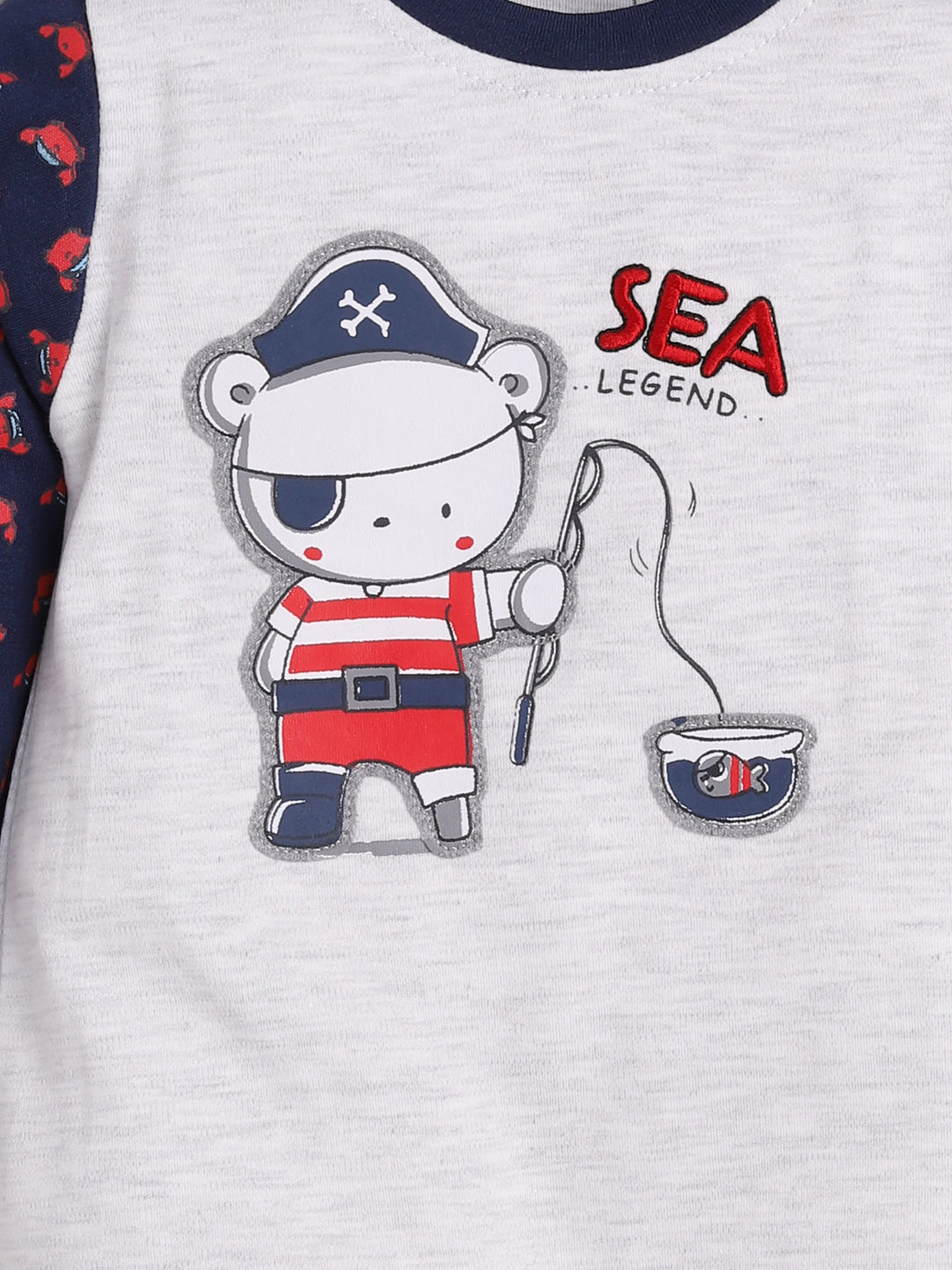 Full Sleeves Pirate Rompers/Bodysuit/Sleepsuit for Baby Boys-NAVY