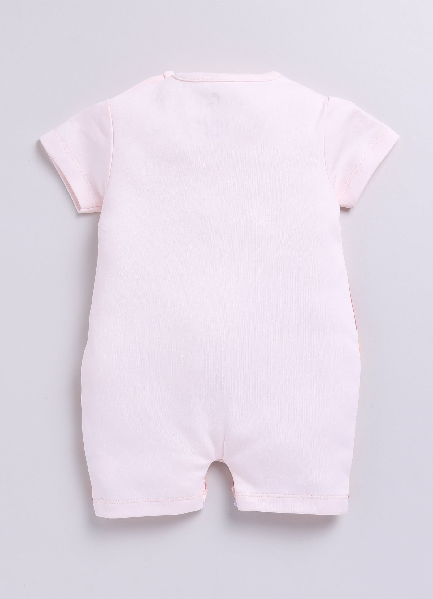 Baby Boy Great Moment Rainbow & Bunny Summer Romper-PEACH
