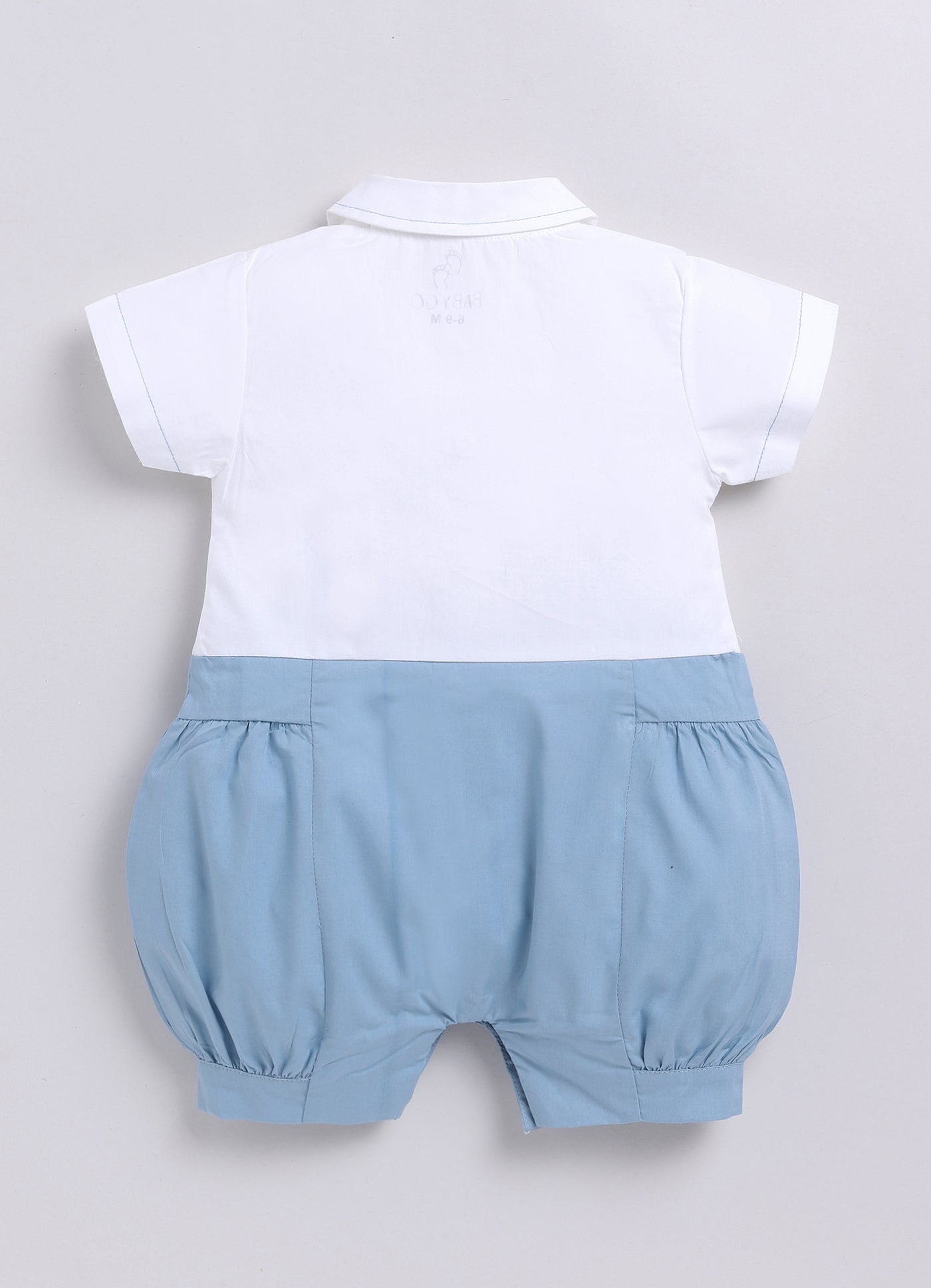 Baby Girl Cute Formal Half Sleeves Romper-BLUE