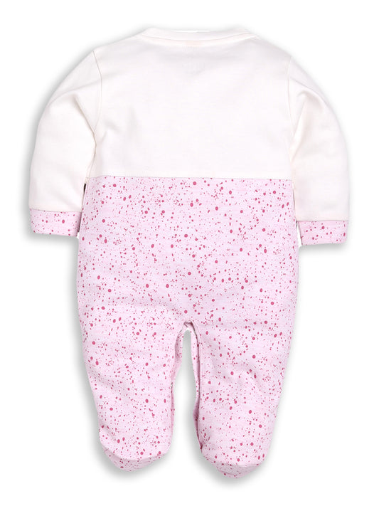 BABY GO 100% Pure Cotton Full Sleeves Rompers/Bodysuit/Sleepsuit for Baby Girl-PINK