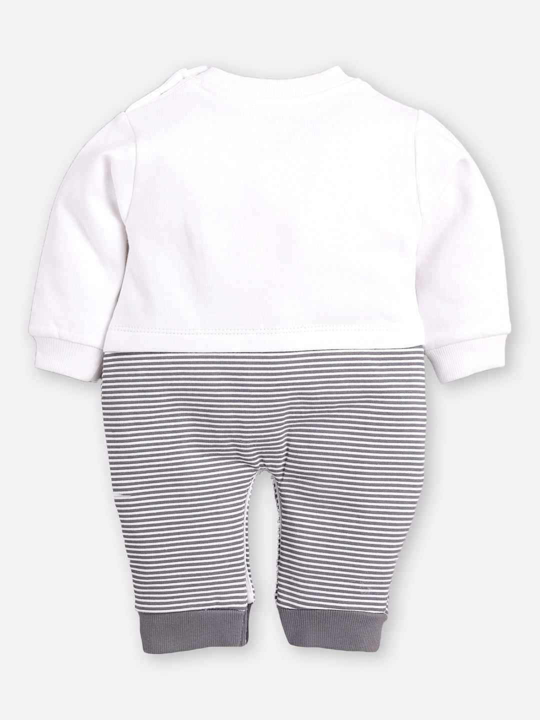 Baby boy casual wear printed romper-GREY