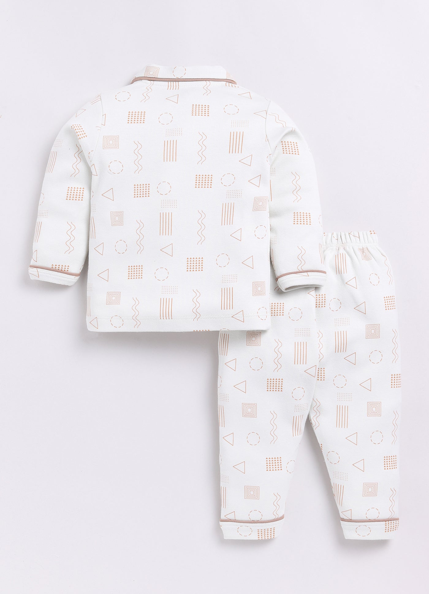 Baby Boy Comfy Full Sleeve Night Suit-OFF White