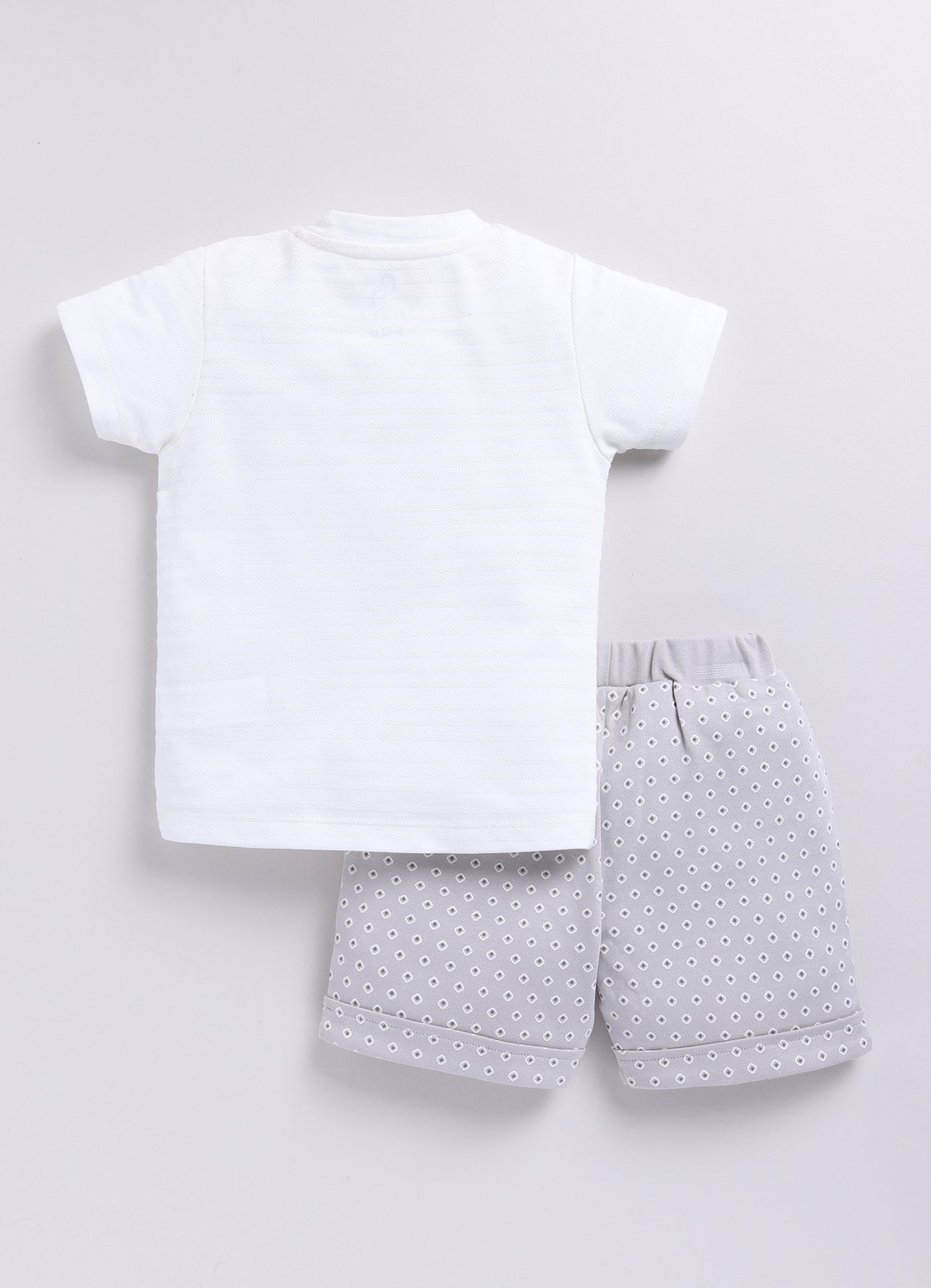 Baby Boy Bunny Half T-Shirt and Polka Dot Shorts Set-Pista Green