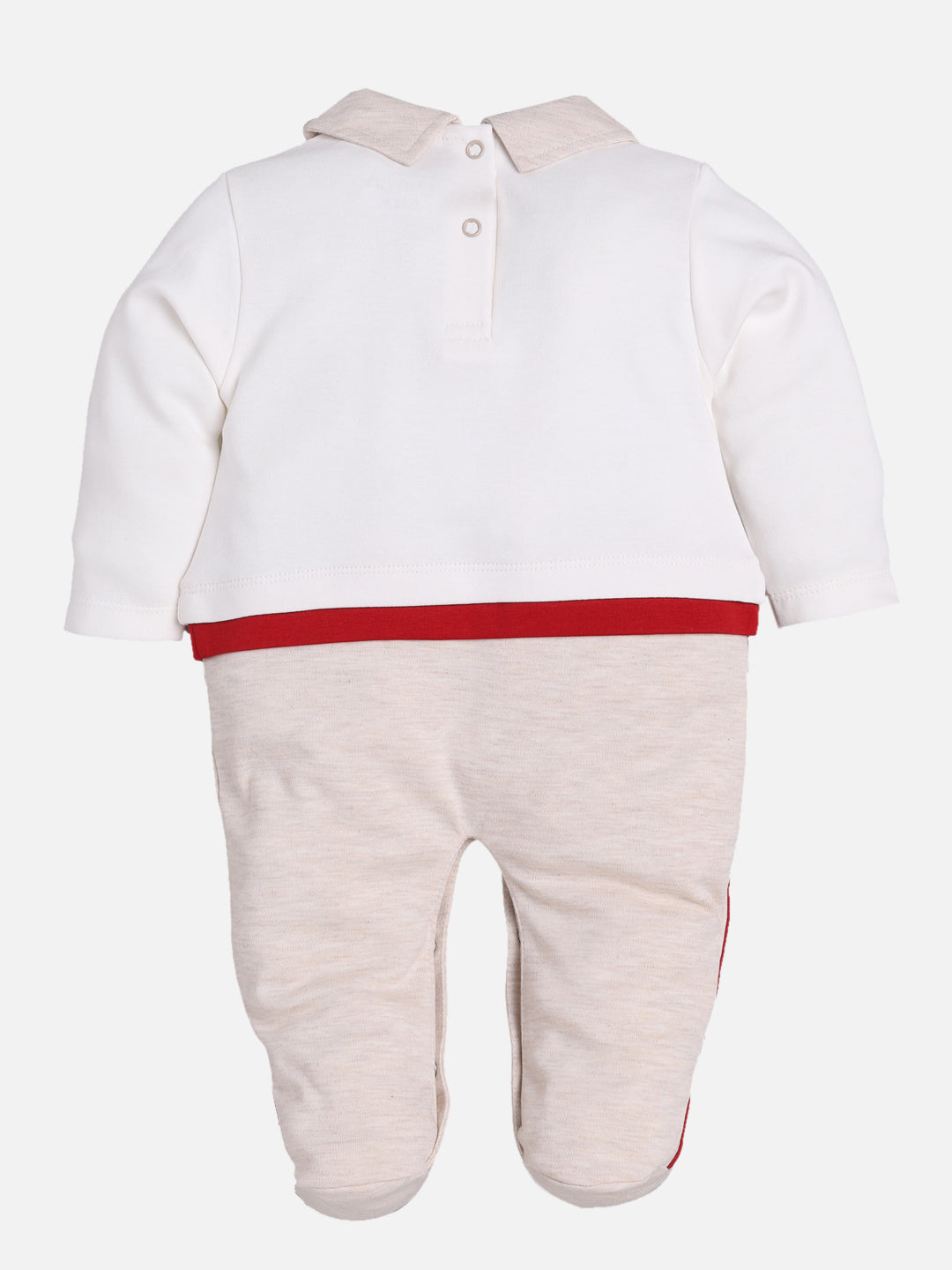 Casual wear romper for baby boy-BEIGE