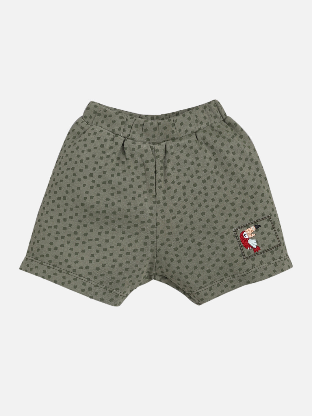 Animal printed T-Shirt Shorts set for Baby Boy-OLIVE