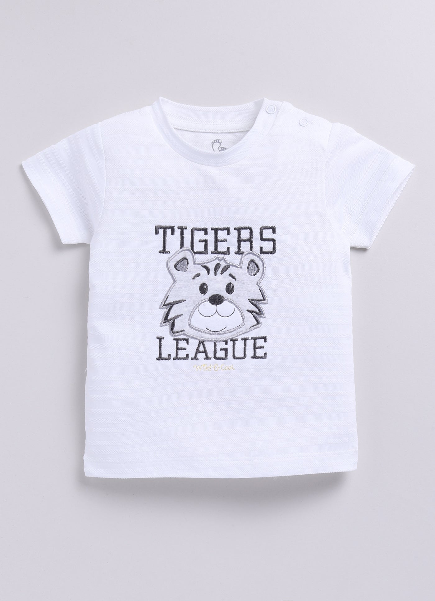 Cute Tiger Designed Baby Boy Half T Shirt & Short Set-MELLANGE