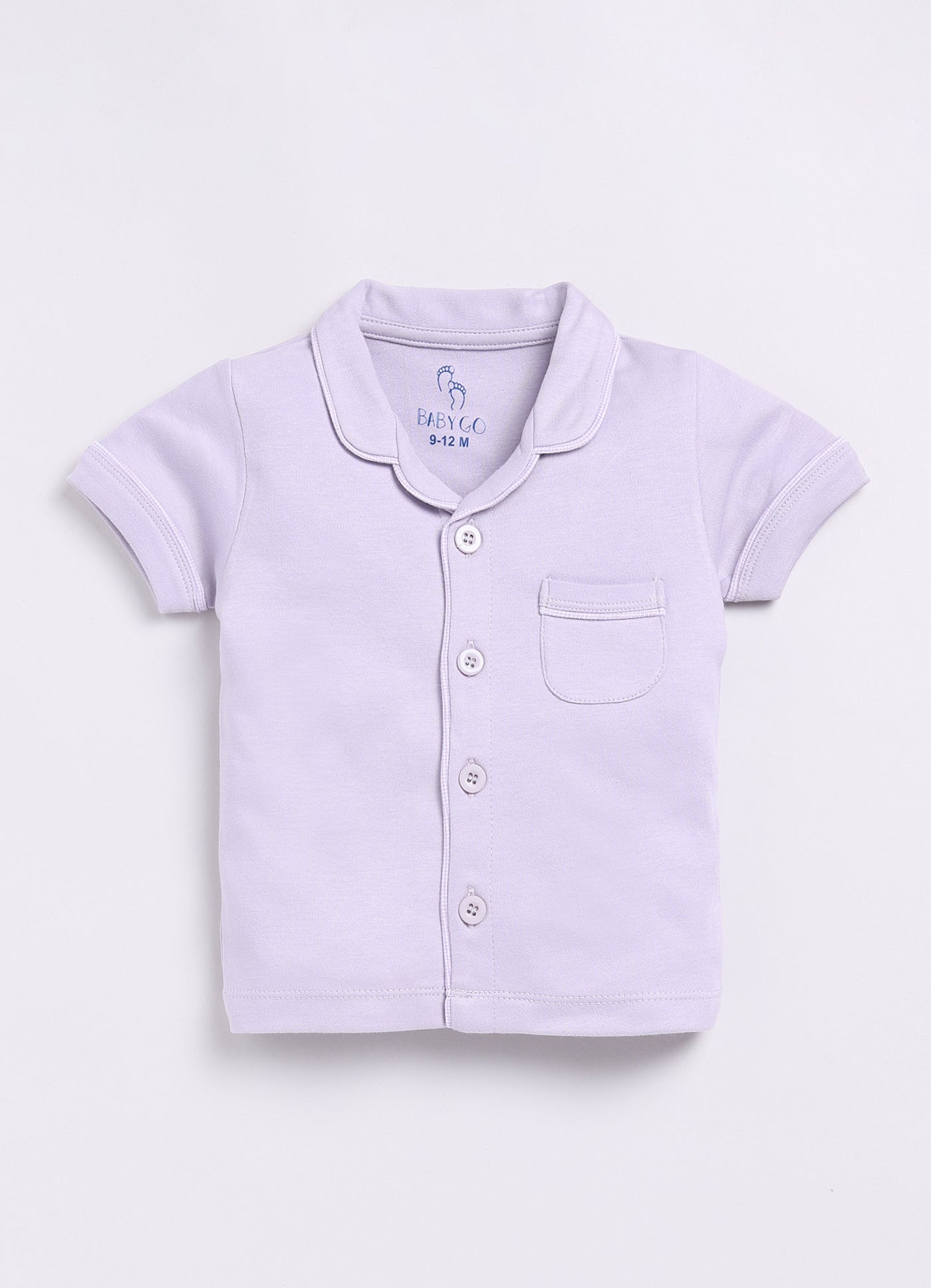 Solid Color Half Sleeves Baby Boy Night Suit-LAVENDER