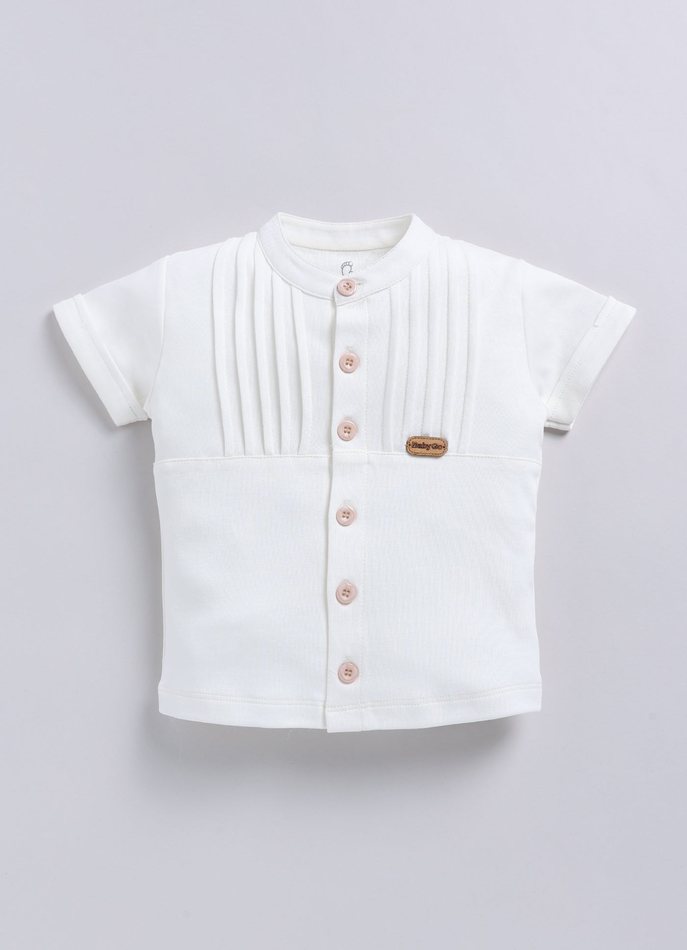 Baby Boy Designer Half T Shirt & Short Set-Beige