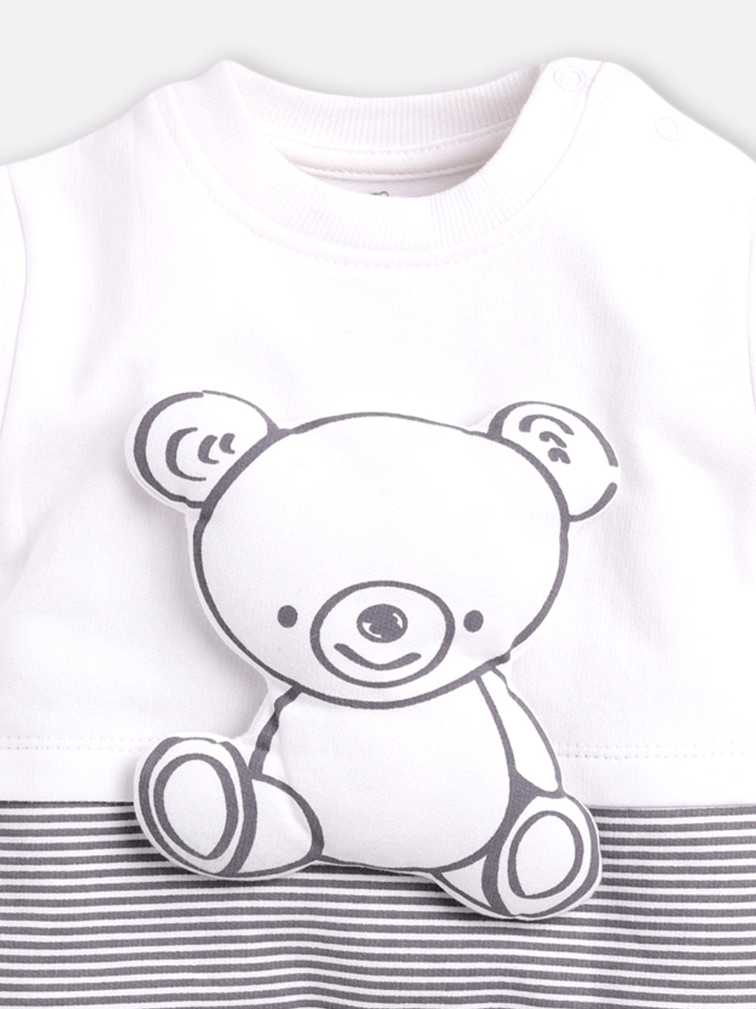 Baby boy casual wear printed romper-GREY