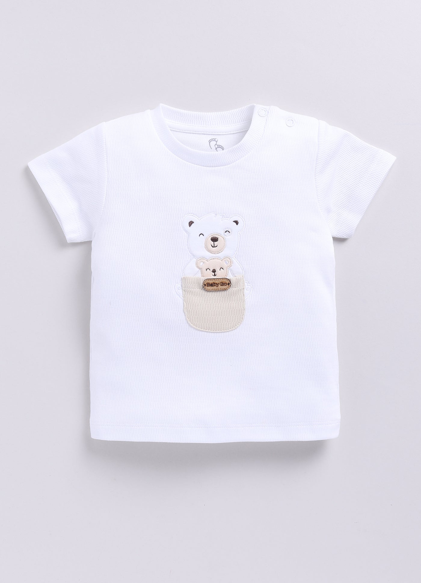 Baby Bear Cotton Baby Boy Half T Shirt & Short Set-SKY