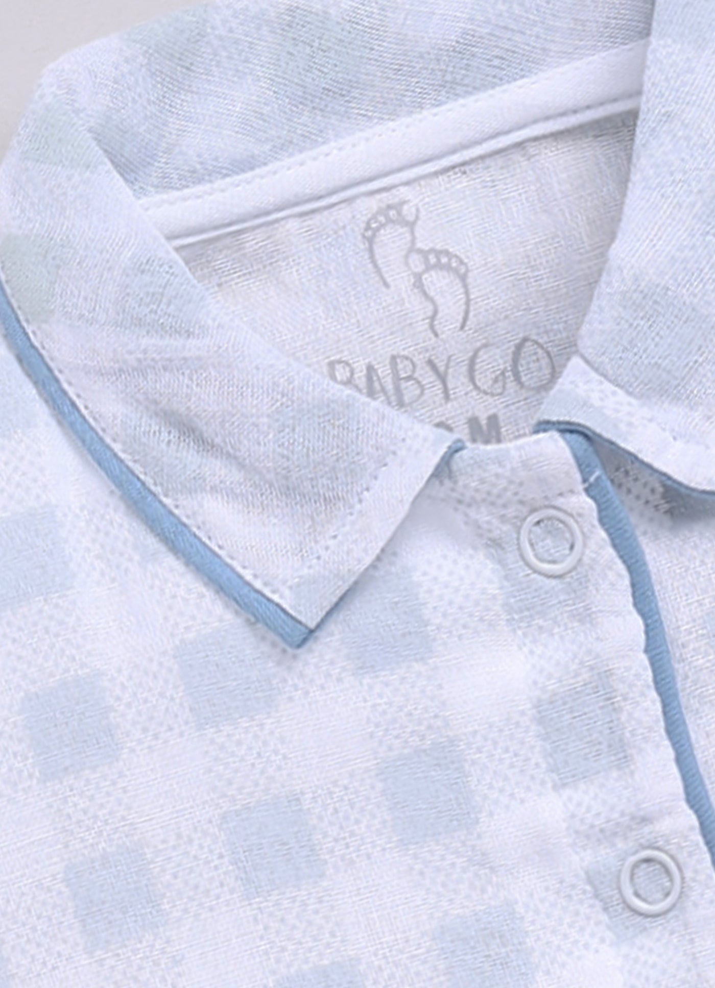 Baby Boy Checked Half Sleeves Romper-GREY