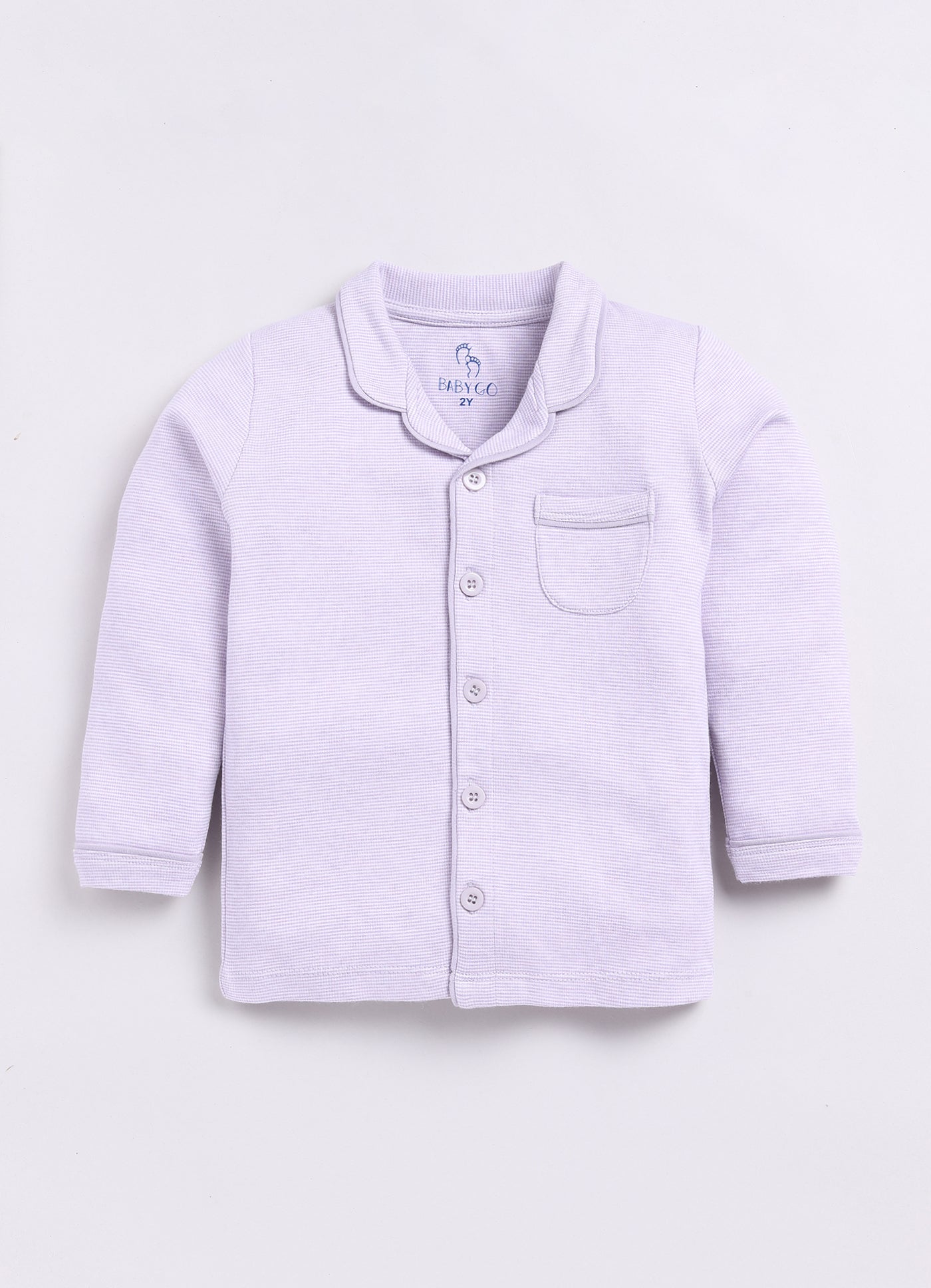 Baby Boy Solid Full Sleeve Night Suit-PURPLE