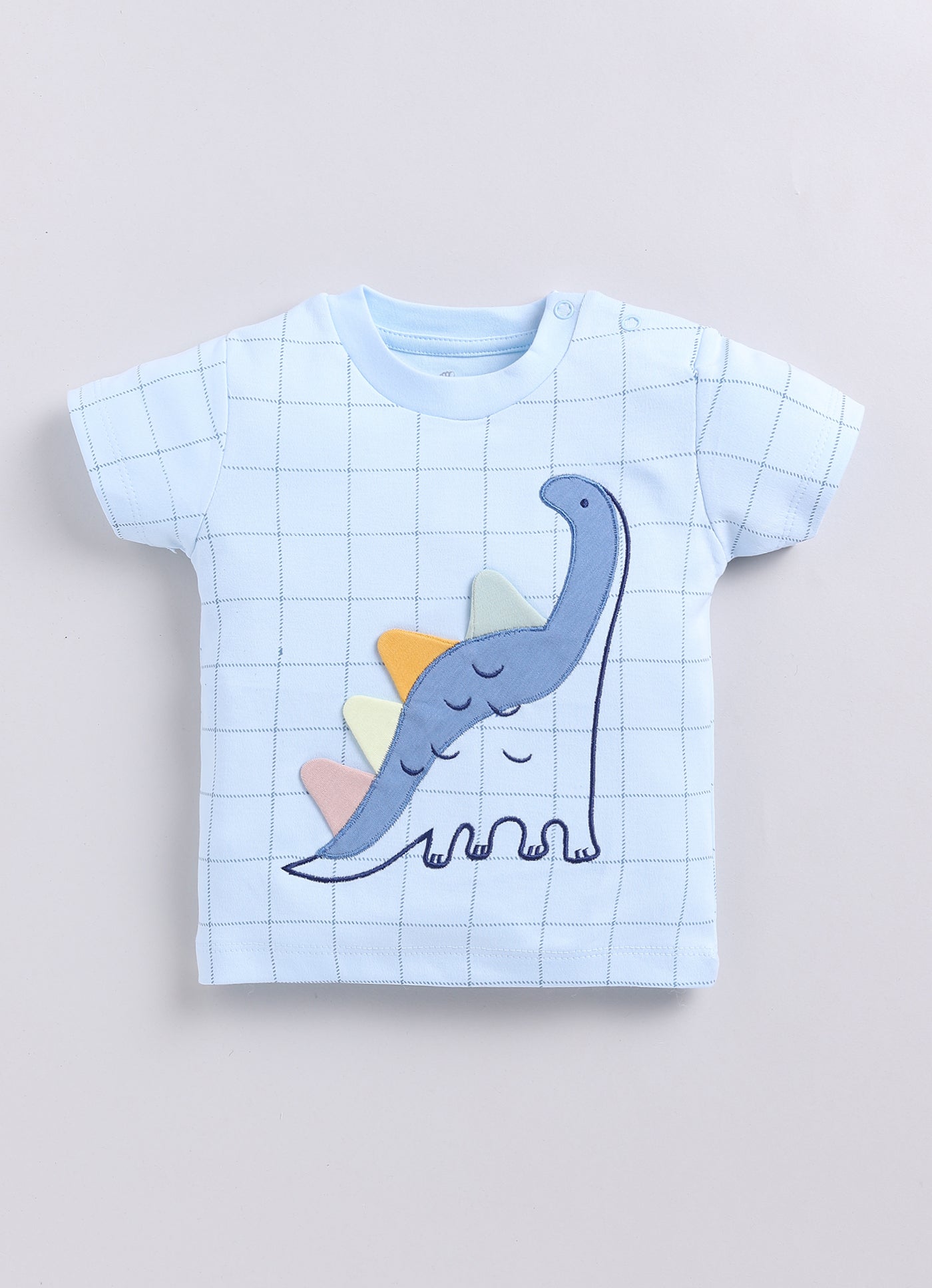 Baby Boy Dino Half T Shit & Shorts-Sky Blue