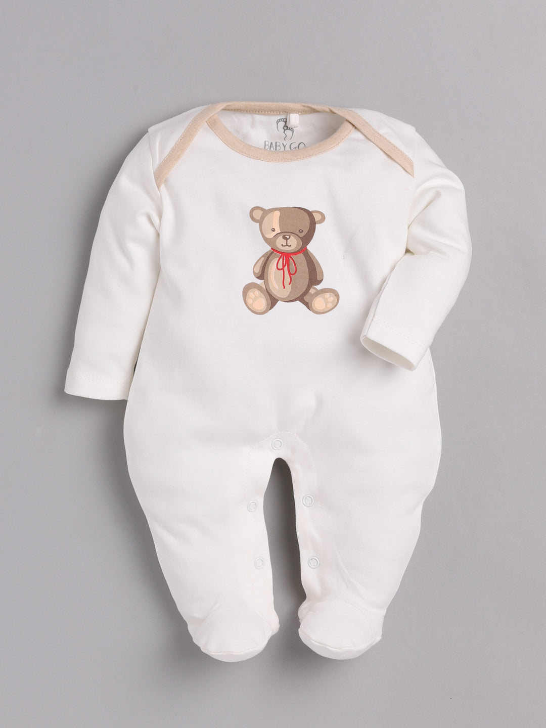 BABY GO Full Sleeve Romper For Baby Boys BROWN