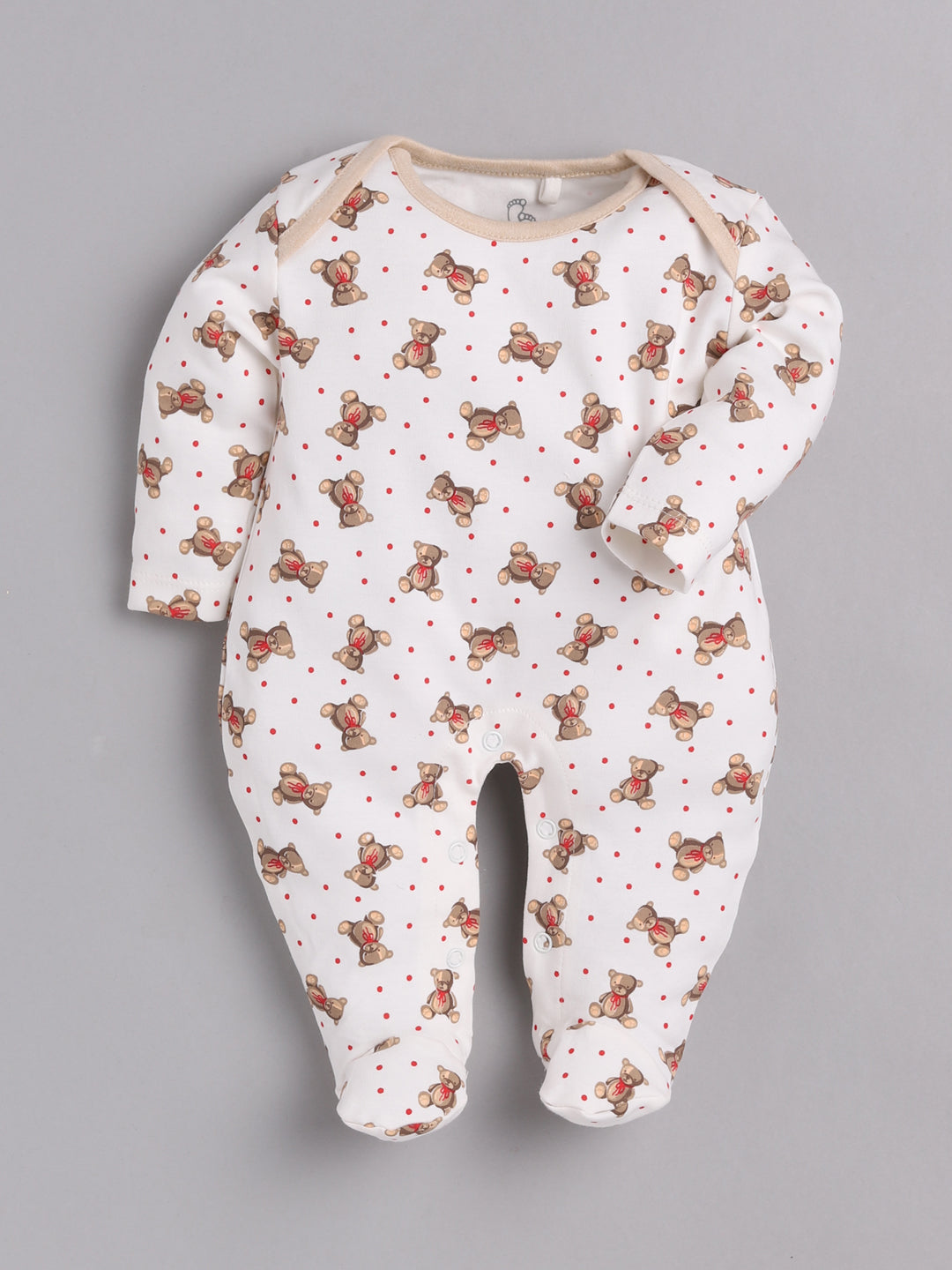 BABY GO Full Sleeve Romper For Baby Boys BROWN