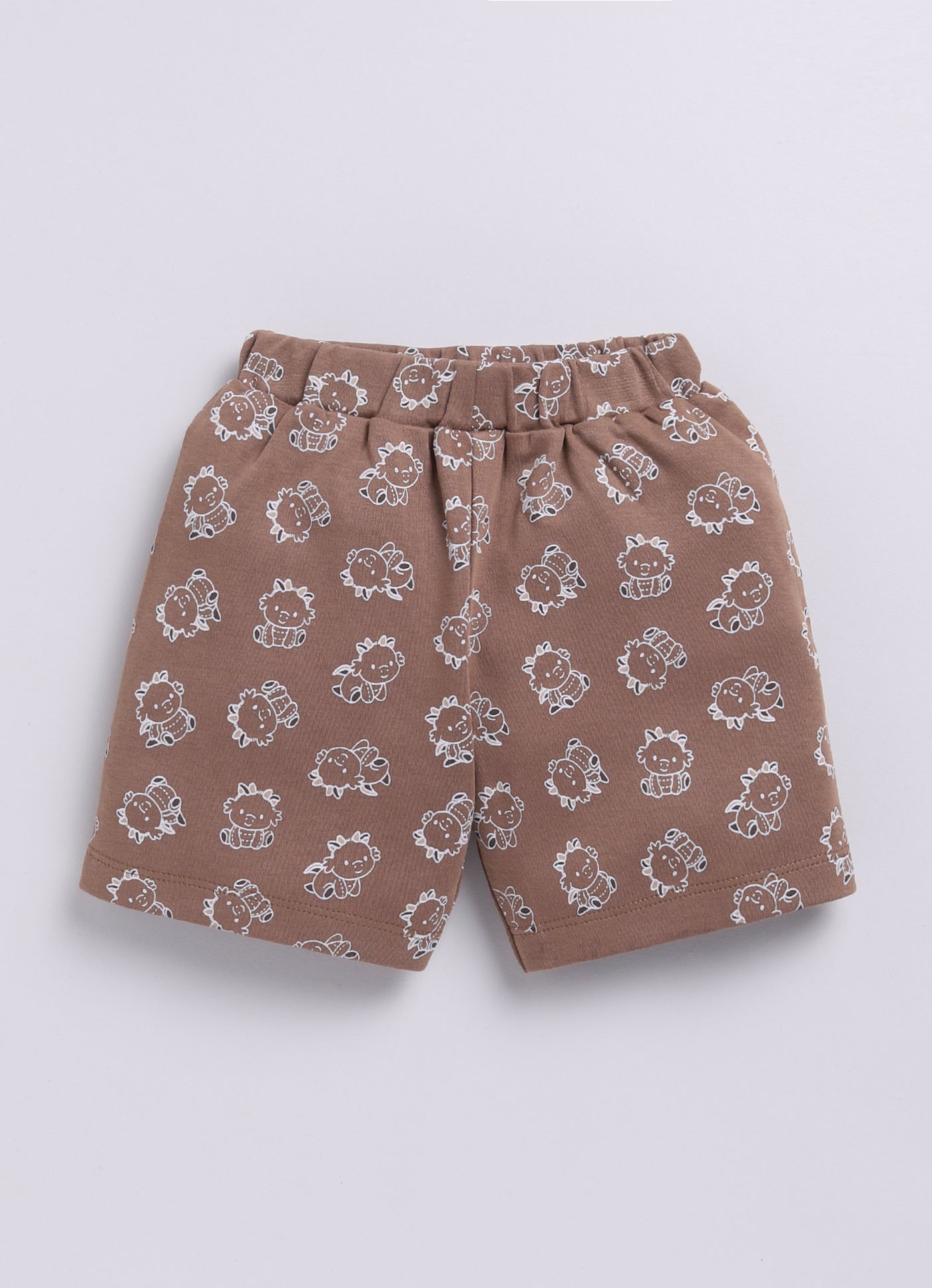 Little Dragon Baby Boy Half T Shirt & Short Set-Brown