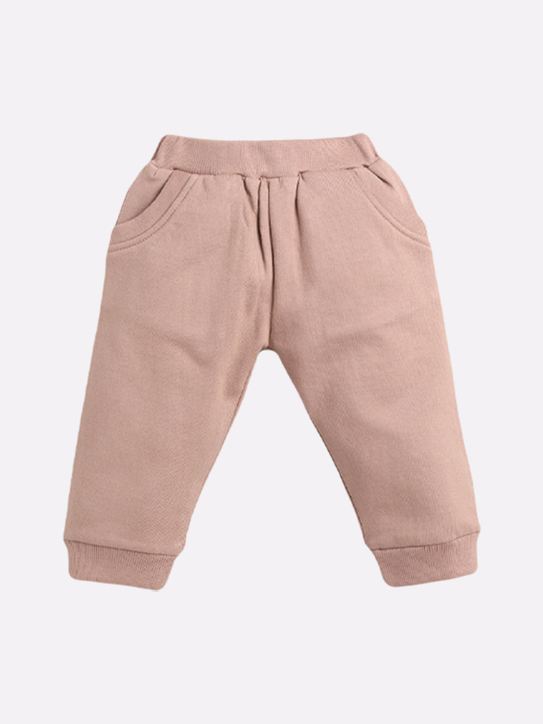 Little Fox printed casual T-Shirt Pyjama set-BEIGE