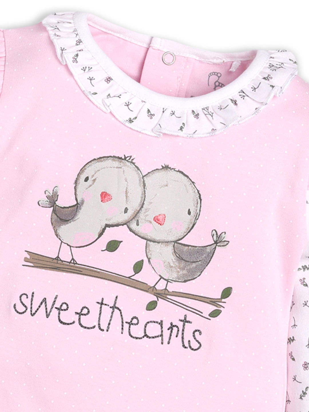 BABY GO 100% Pure Cotton Romper/Bodysuit/Sleepsuit for Baby Girls-PINK