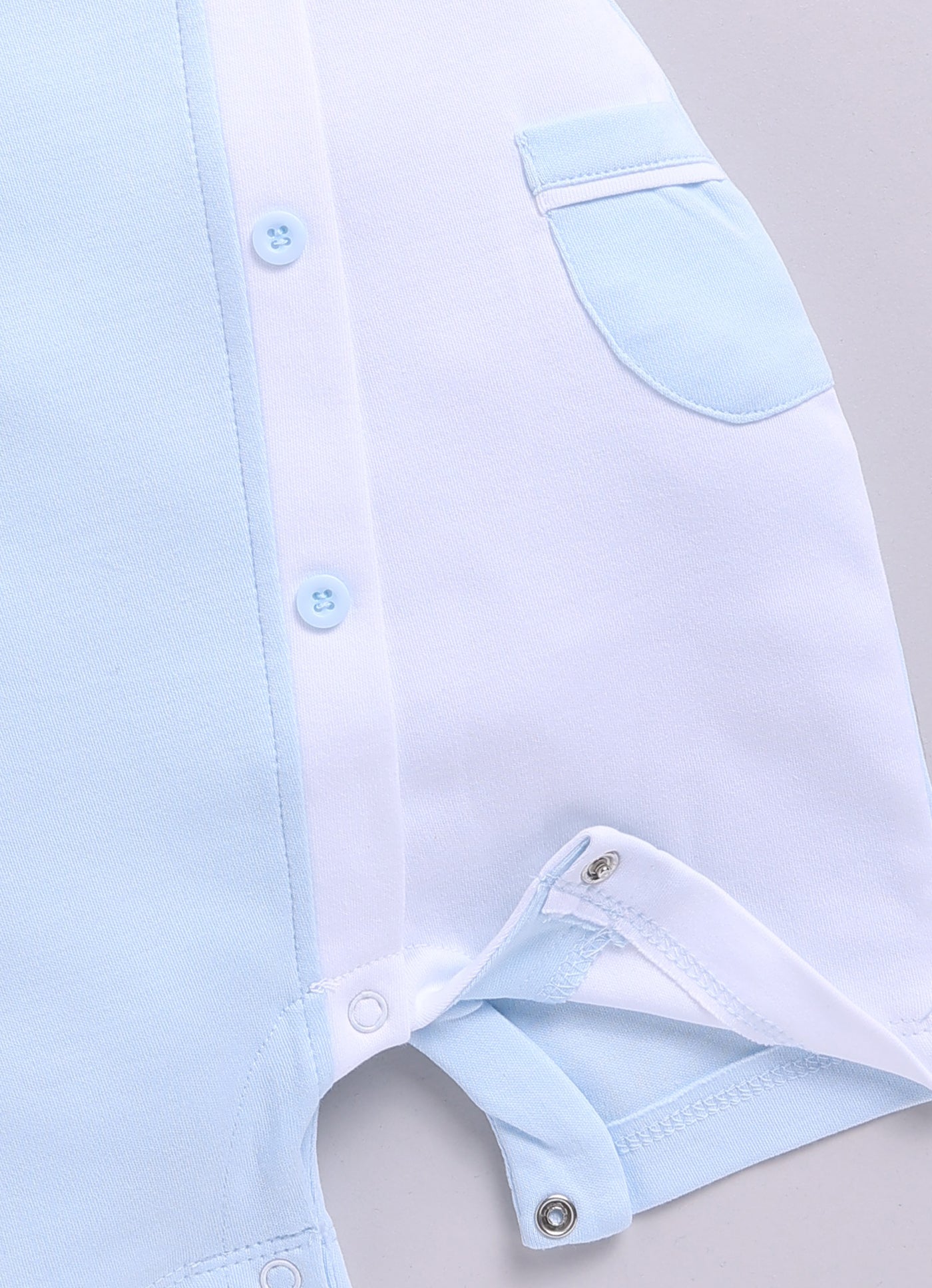 Twin Color Stylish Baby Boy Romper-Sky Blue