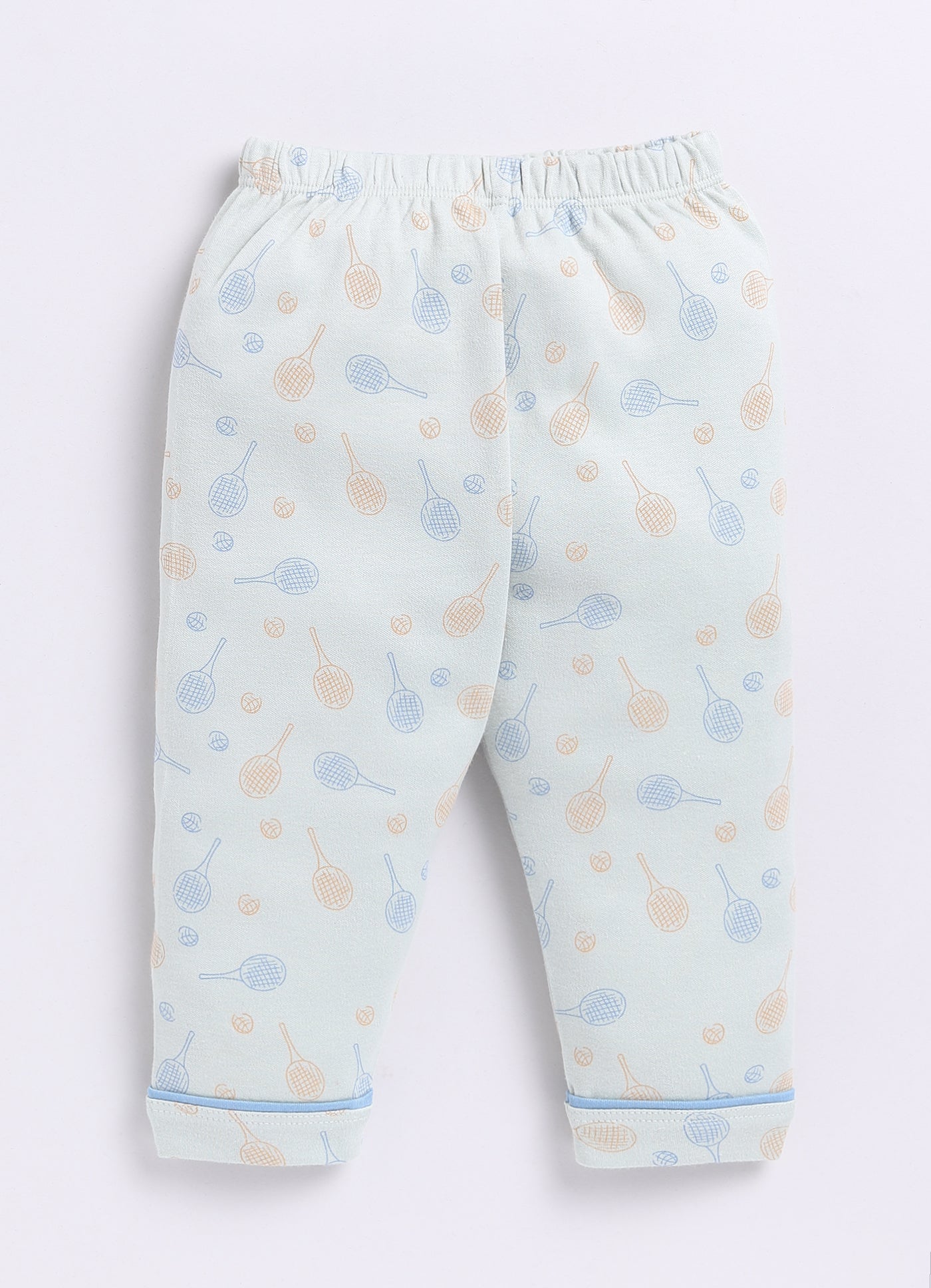 Playful Printed Half Sleeves Baby Boy Night Suit-OLIVE