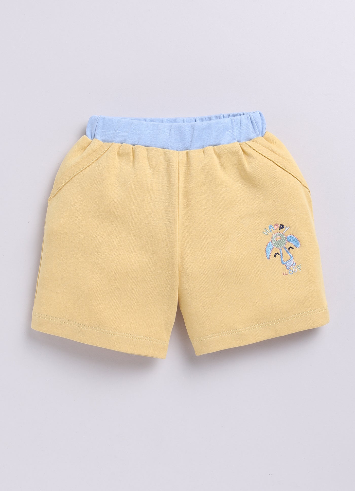 Happy Woof Printed Baby Boy Half T Shirt & Short Set-Blue