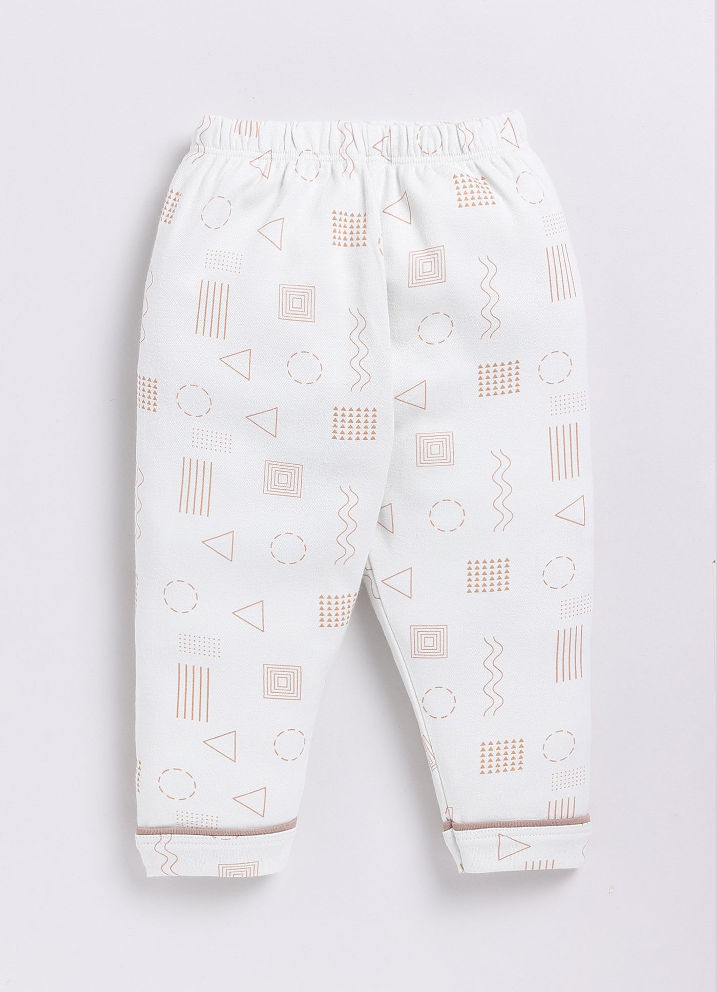 Baby Boy Cute & Comfy Half Sleeves Night Suit-OFF WHITE