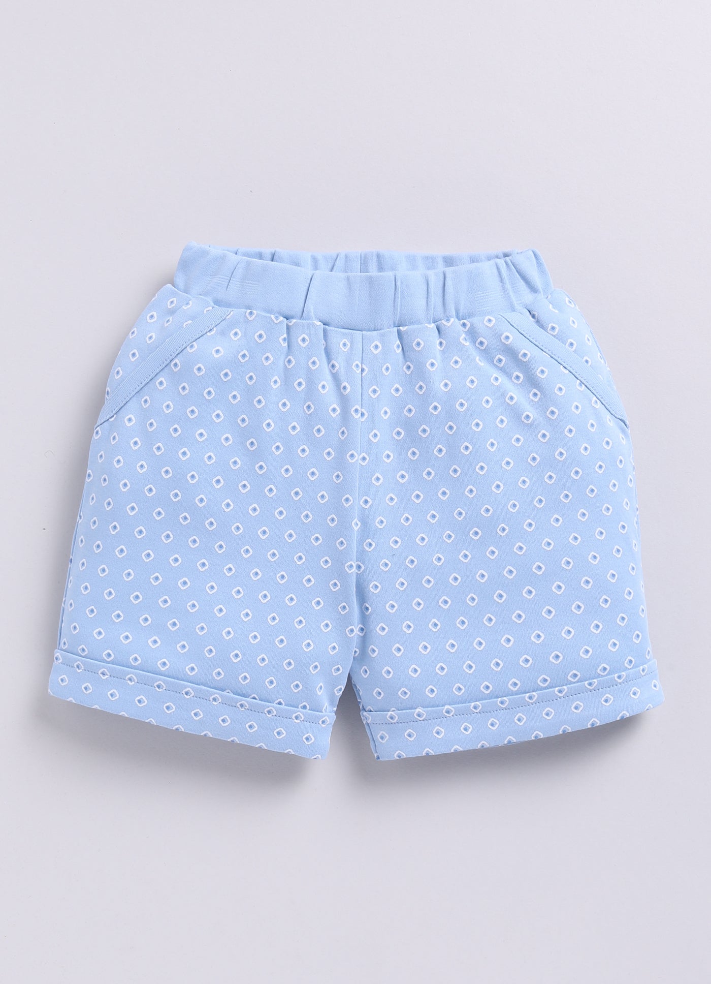 Baby Boy Bunny Half T-Shirt and Polka Dot Shorts Set-Sky