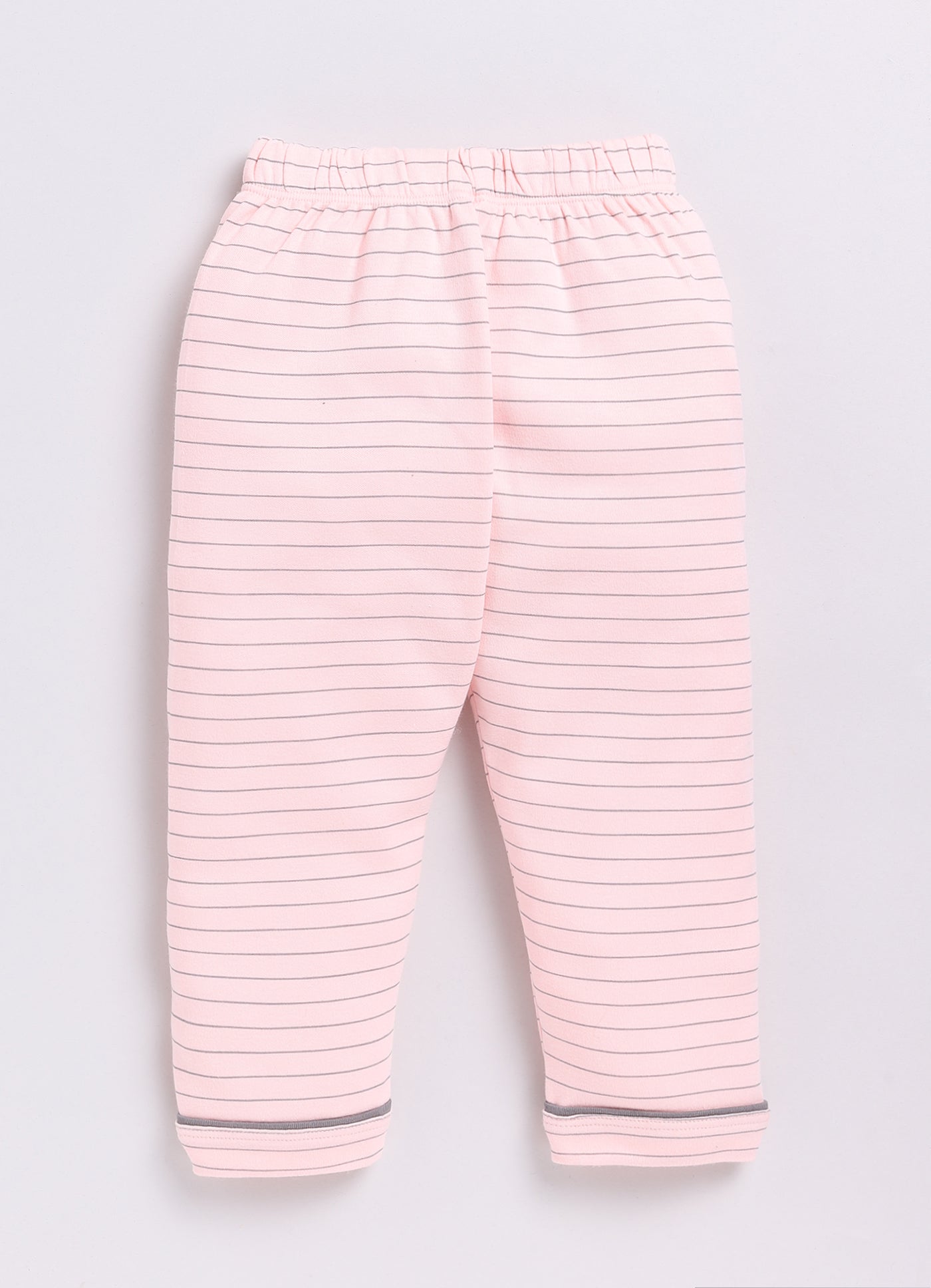 Stripped Printed Comfy Baby Girl Night Suit-PEACH