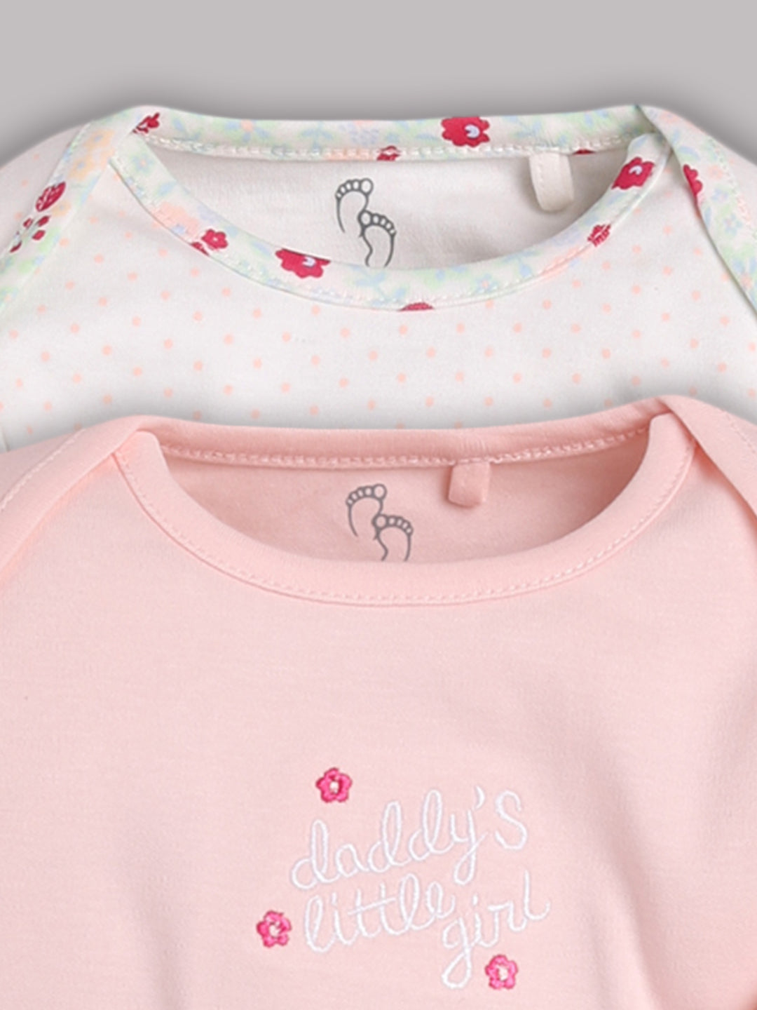 Girls Baby Romper for All Season/Sleep Suit/Comfort fit/ 100% Cotton (Set of 2)-FUSHIA