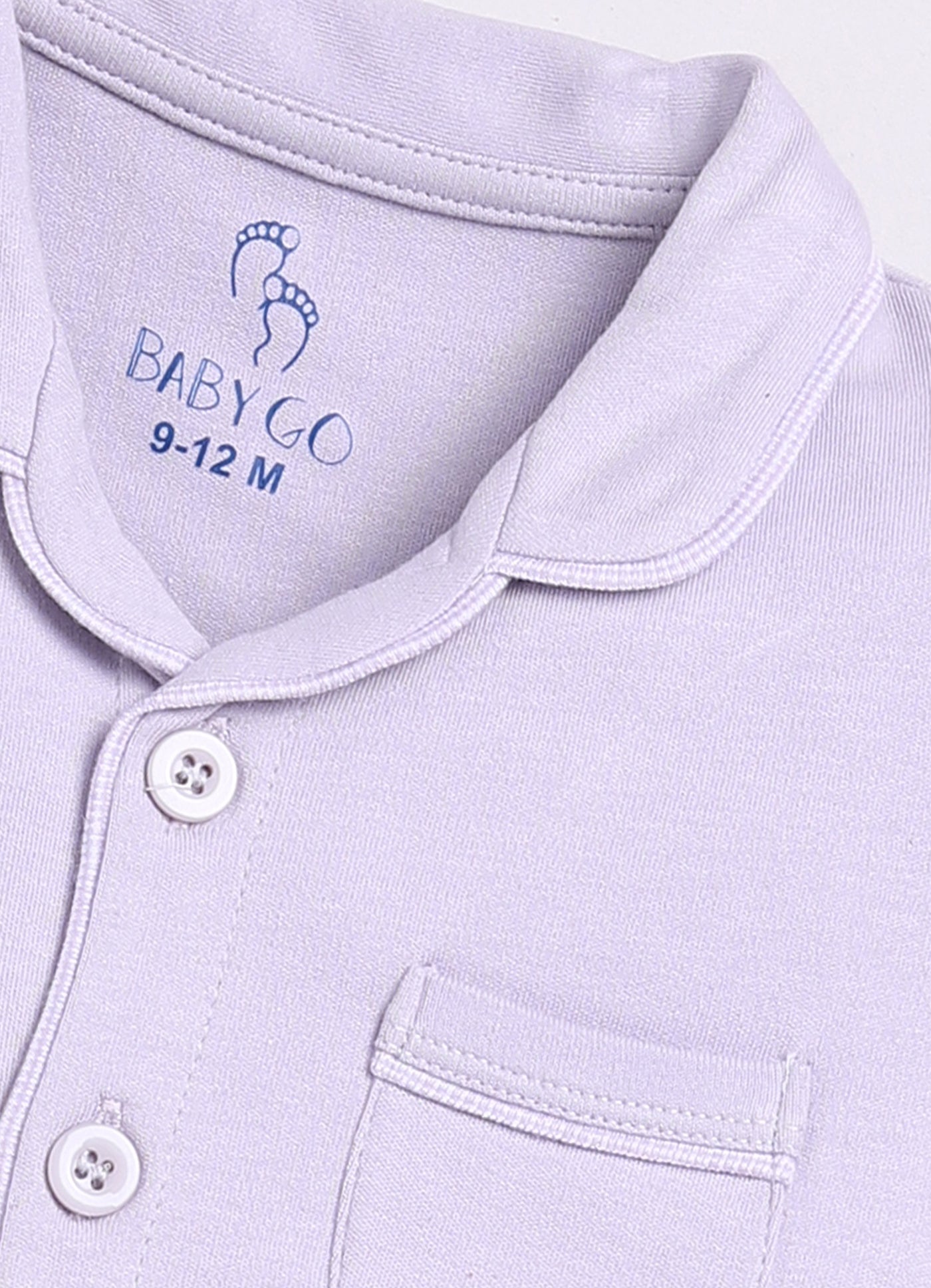 Solid Color Half Sleeves Baby Boy Night Suit-LAVENDER