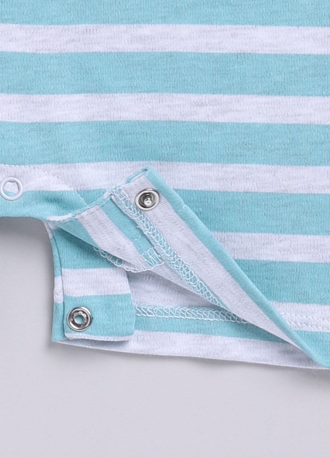 Short Sleeve Striped Polo Baby Boy Romper - Green