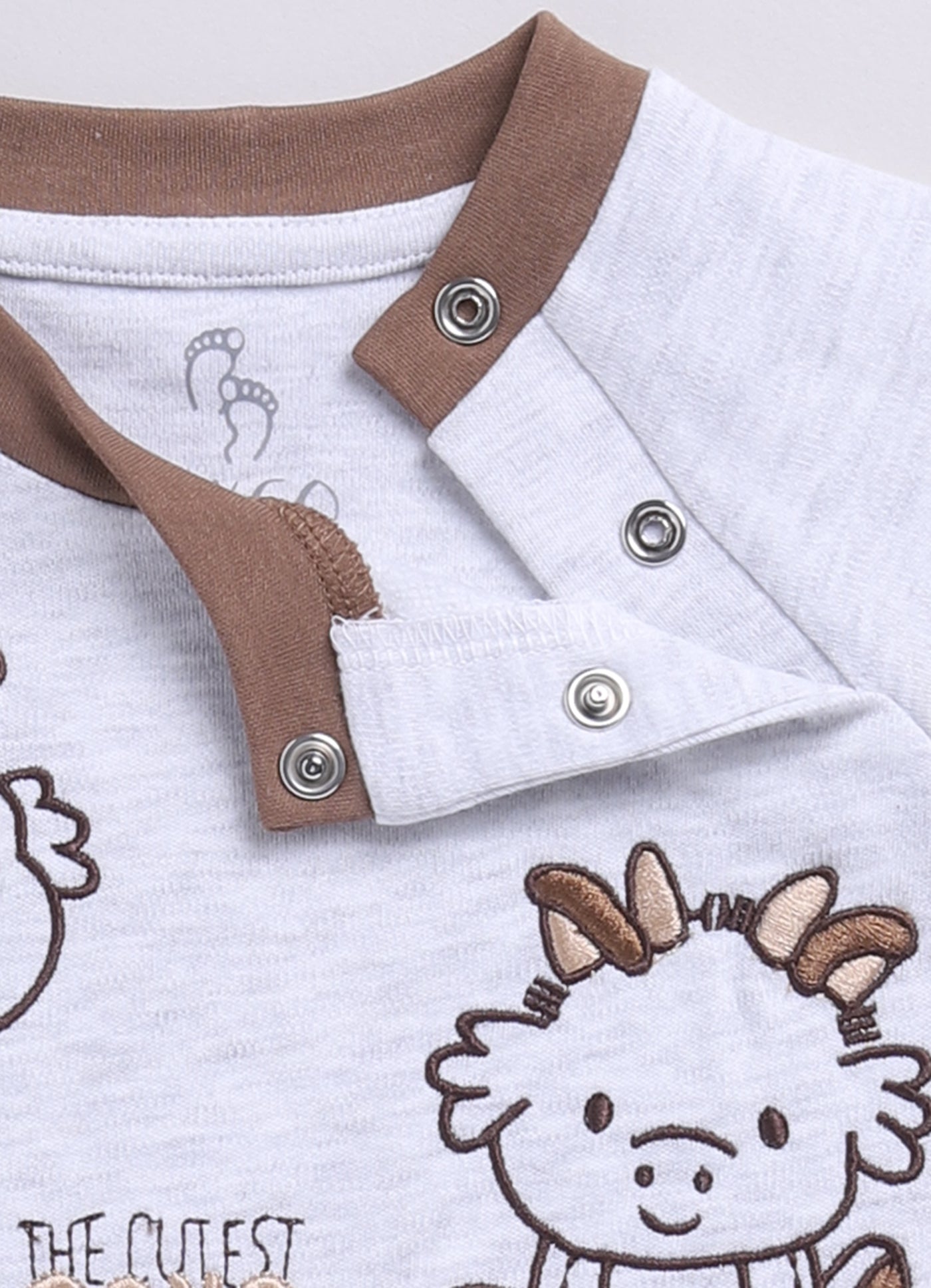 Little Dragon Baby Boy Half T Shirt & Short Set-Brown