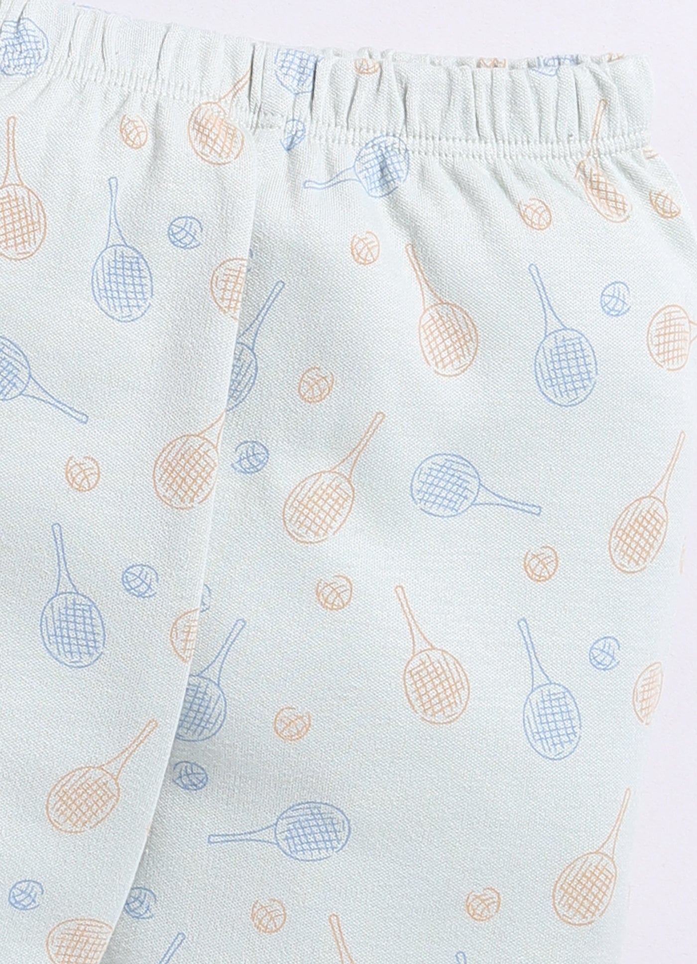 Playful Printed Half Sleeves Baby Boy Night Suit-OLIVE