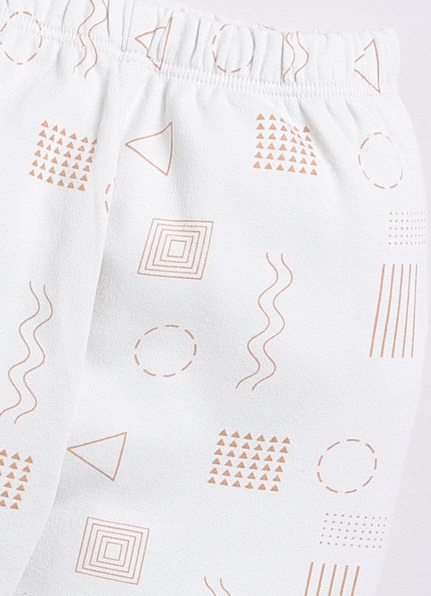Baby Boy Cute & Comfy Half Sleeves Night Suit-OFF WHITE