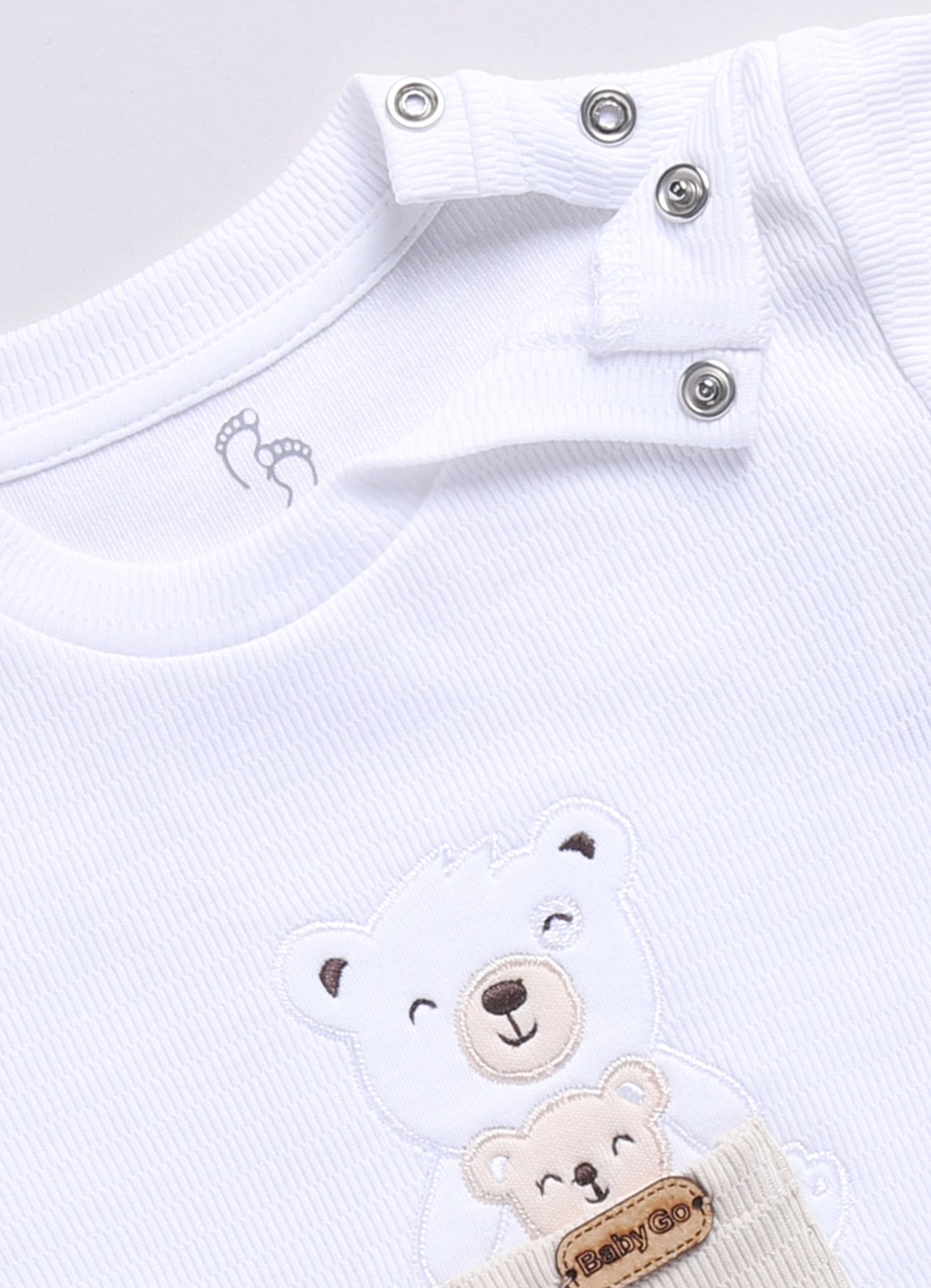 Baby Bear Cotton Baby Boy Half T Shirt & Short Set-SKY