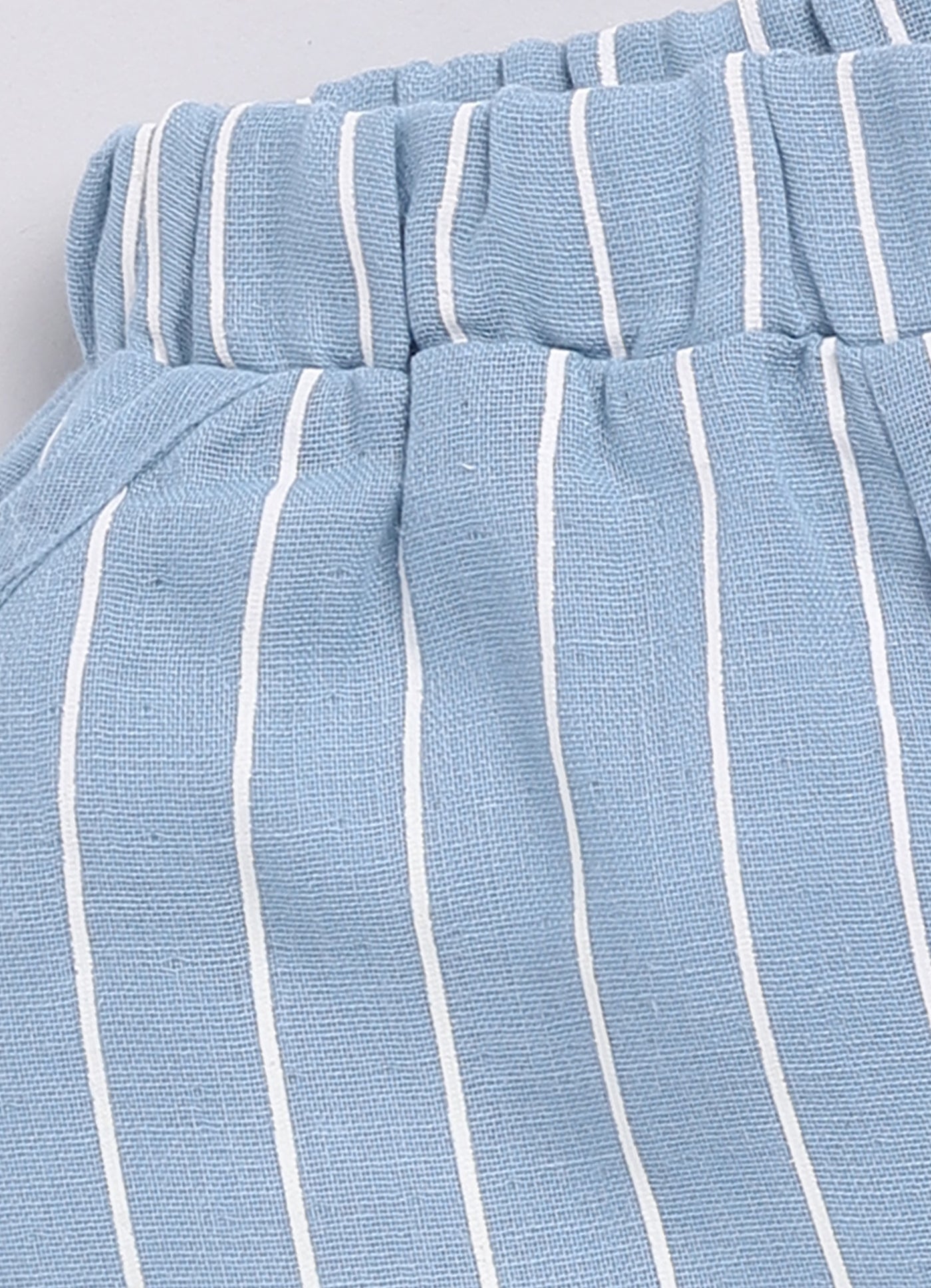 Baby Girl Striped T Shirt & Short-BLUE
