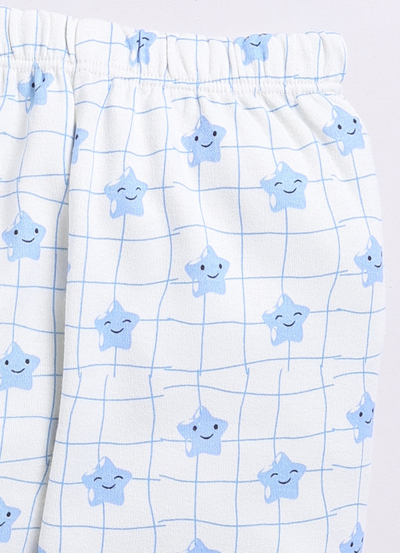 Cute Star Fish Printed Baby Boy Full Sleeve Night Suit-BLUE