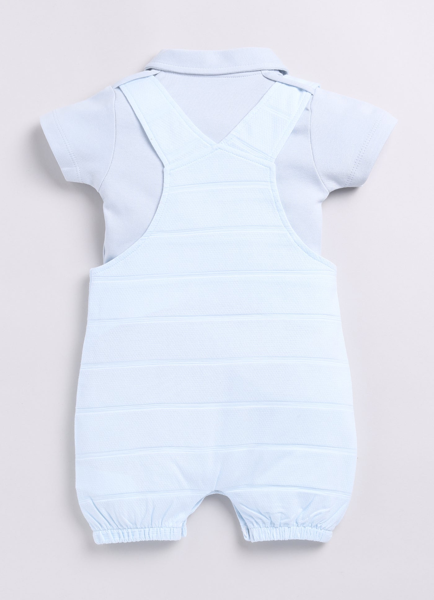 Half Sleeve Baby Boy BabyGo Dungaree-Sky Blue