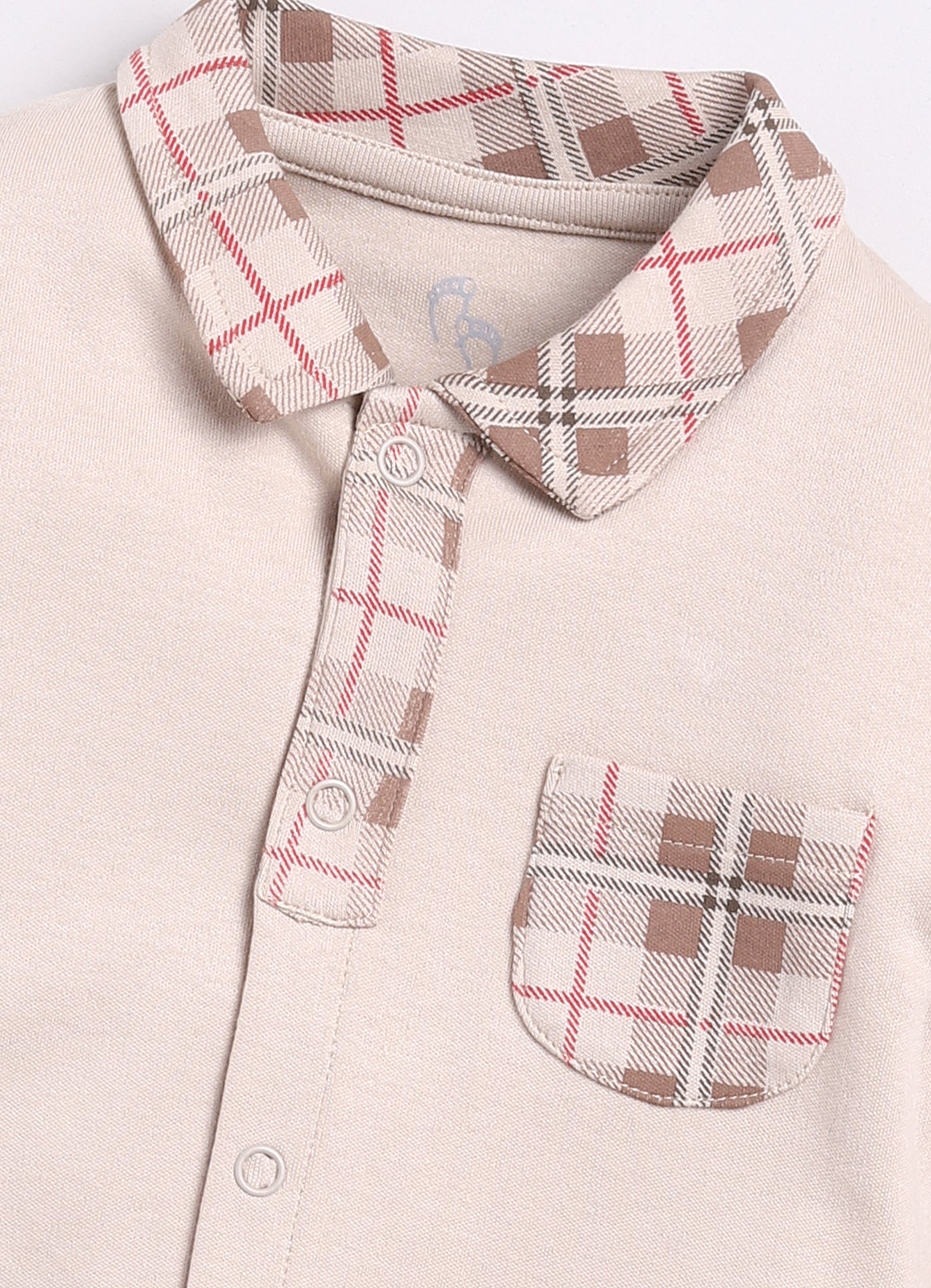 Baby Boy Full Sleeve Romper-Beige
