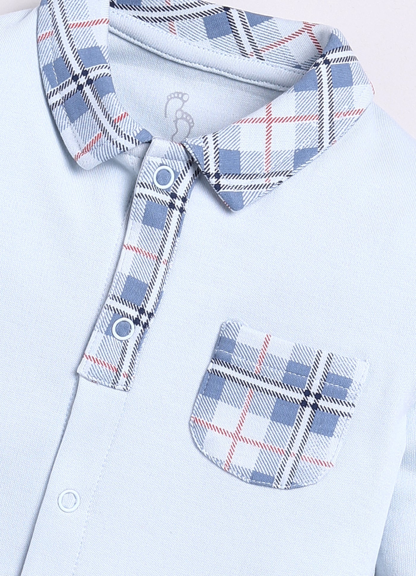 Baby Boy Full Sleeve Romper-Sky Blue