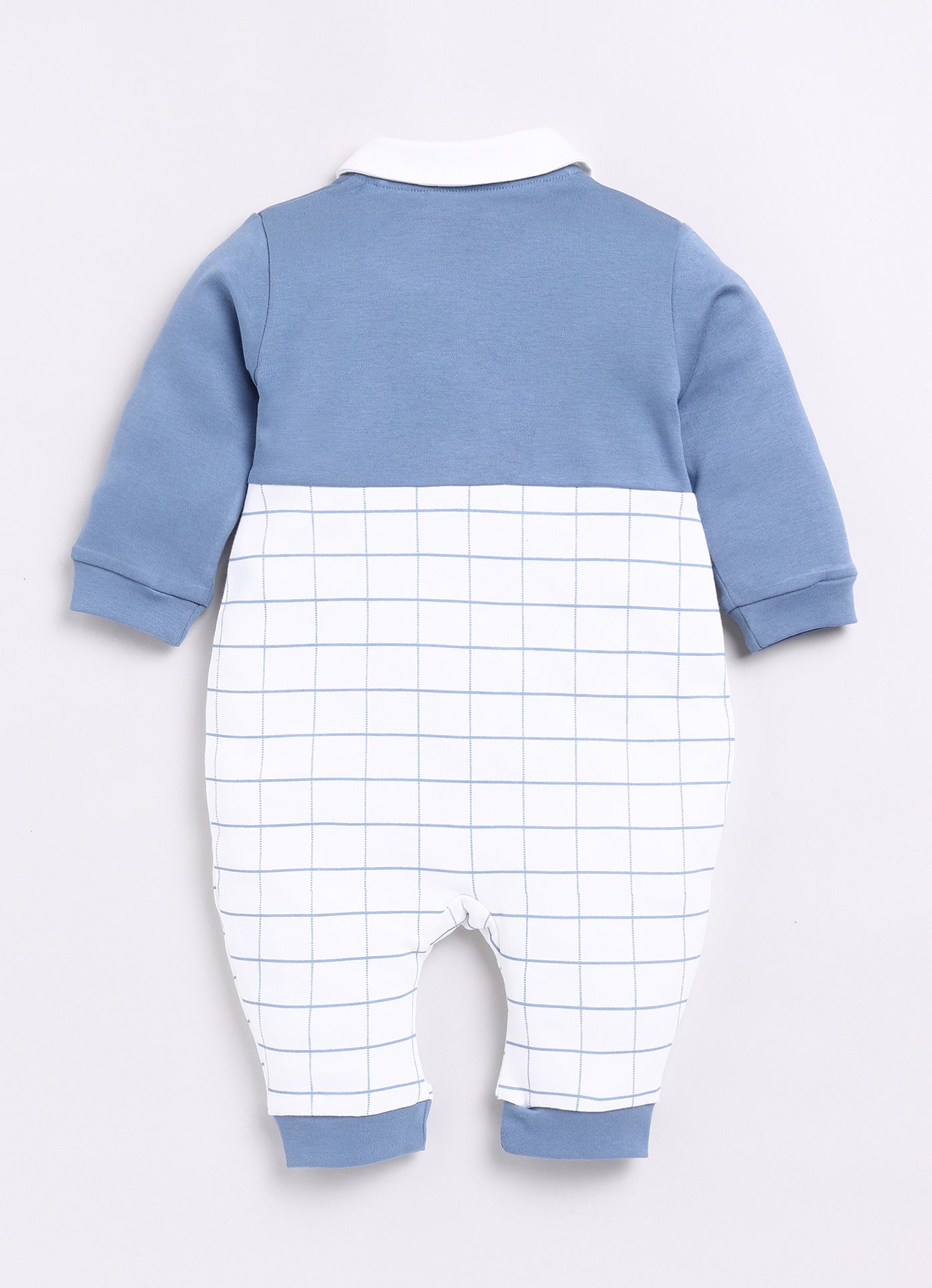 Baby Boy Full Sleeve Designer Romper-Blue