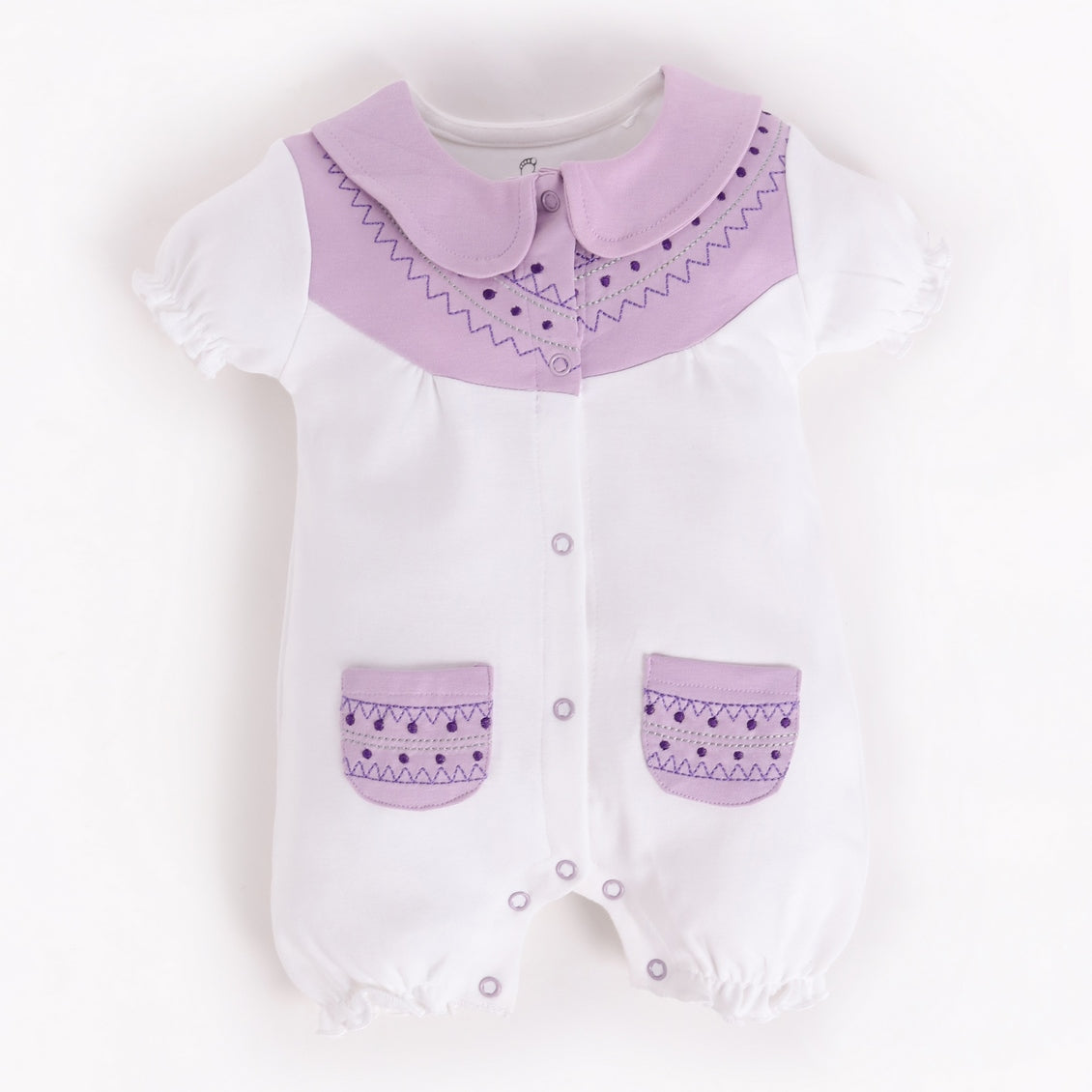 Half Sleeves Romper/Sleepsuit for Baby Girls 100% Pure Cotton-PURPLE